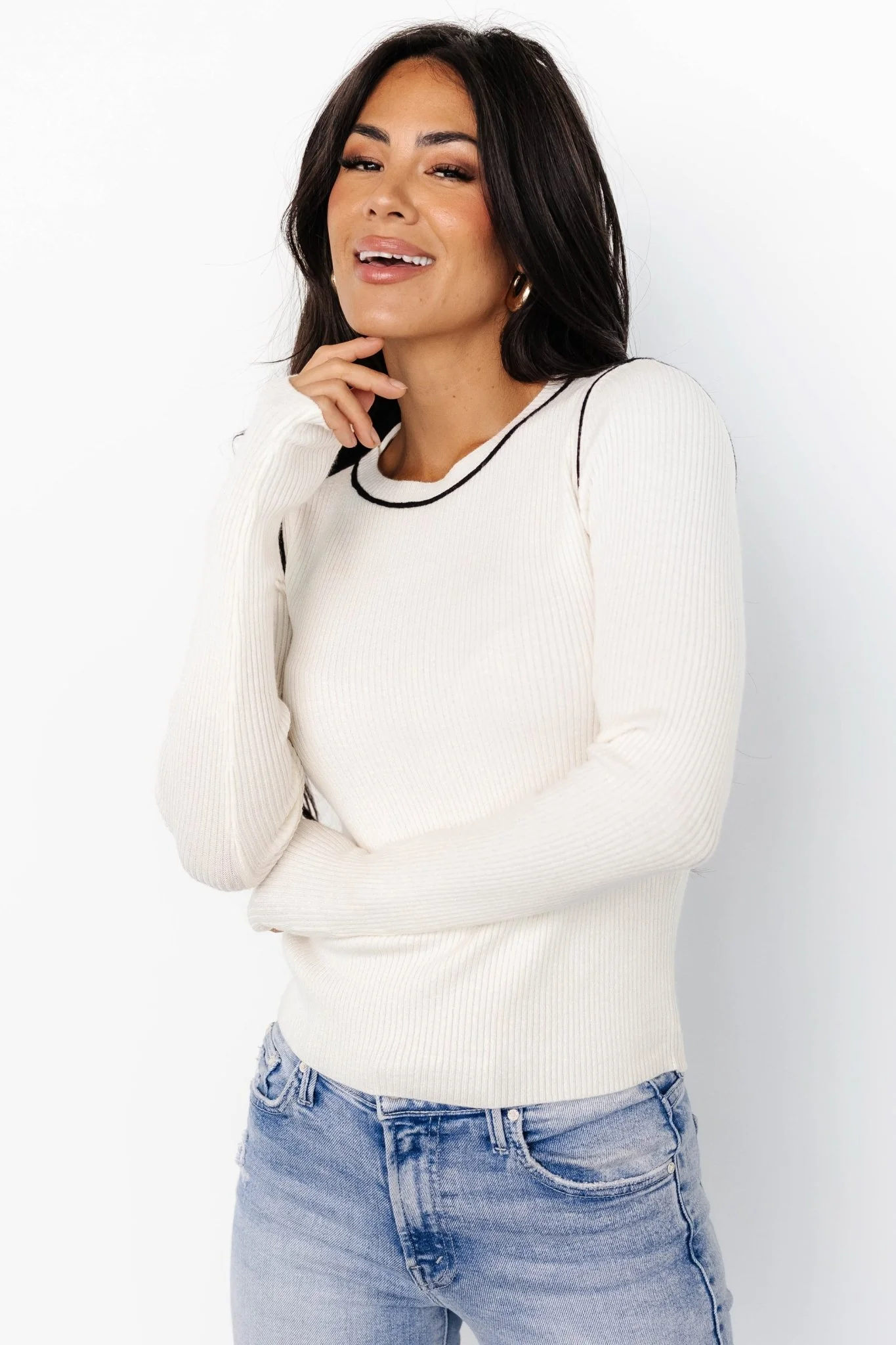 Quinlan Ribbed Top | Ivory