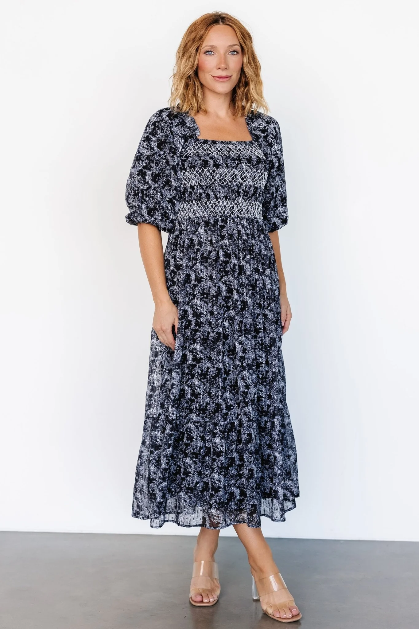 Tulsa Smocked Dress | Black + White