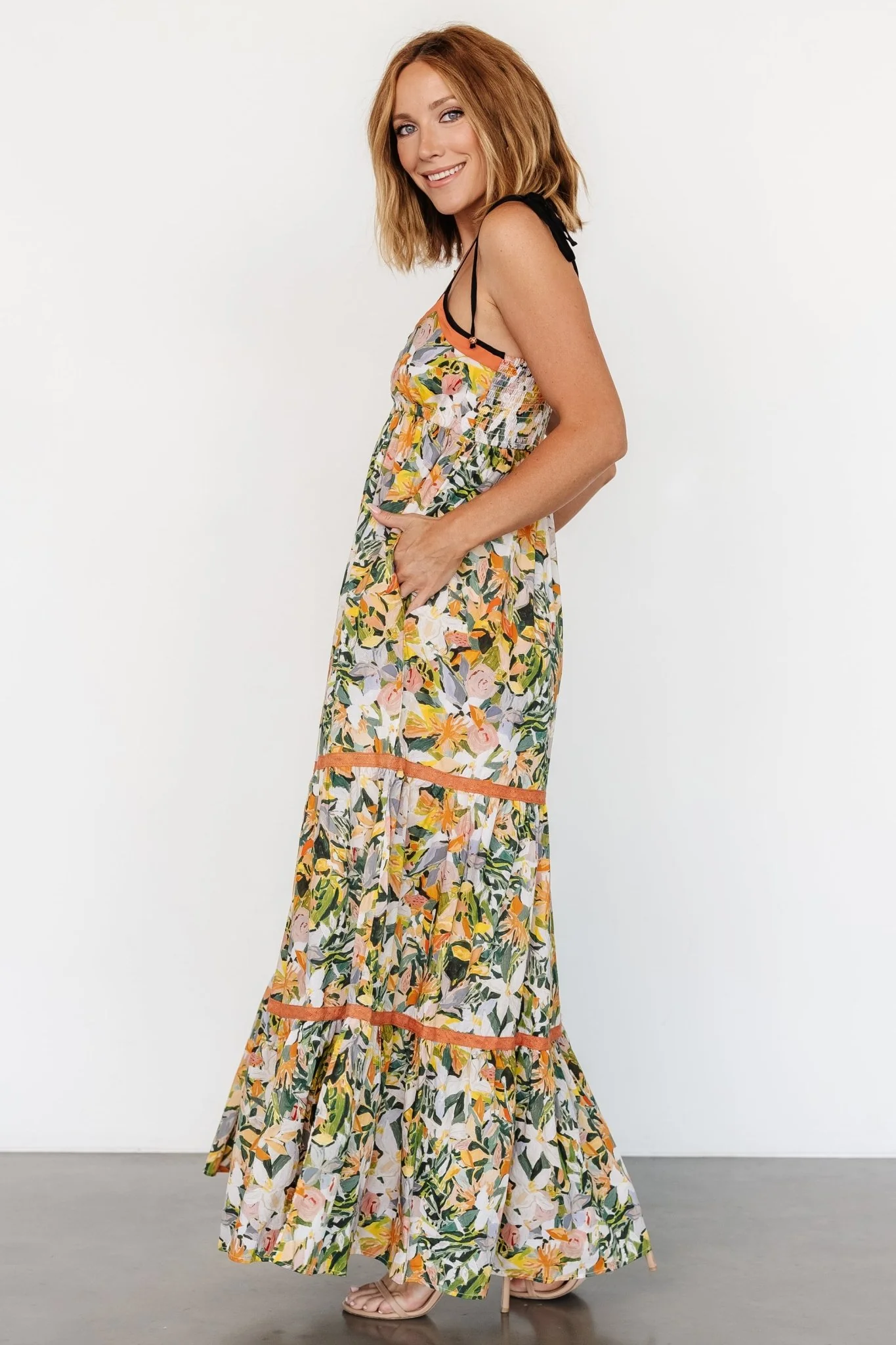 Pierrette Maxi Dress | Tangerine Multi