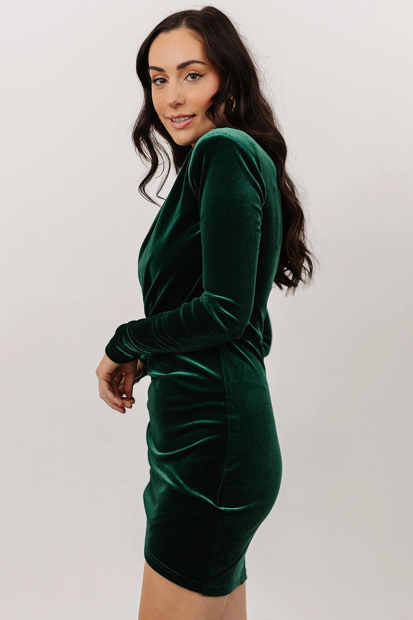 Ava Velvet Mini Dress | Green