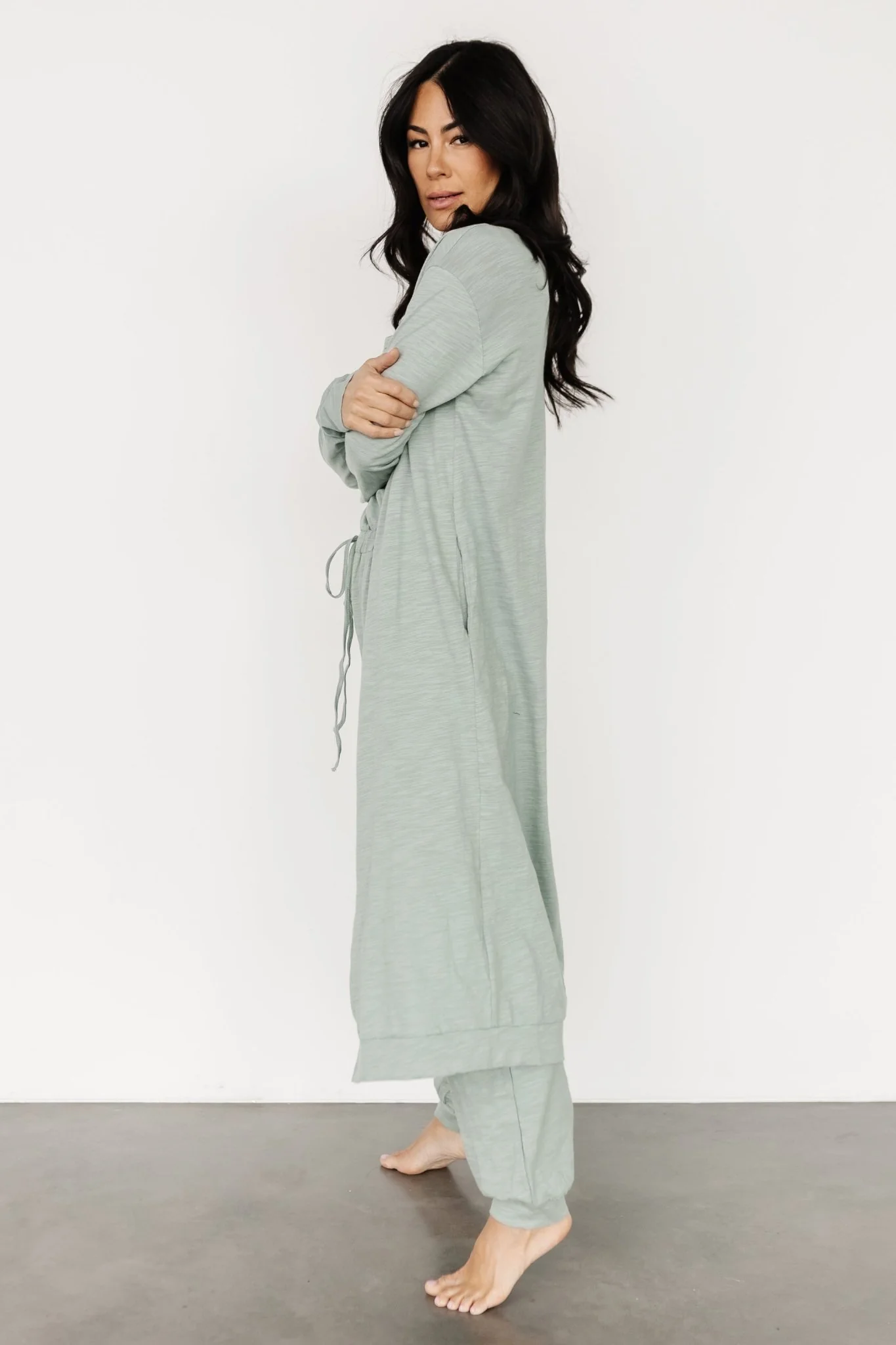 Janae Jumpsuit + Cardigan Set | Sage