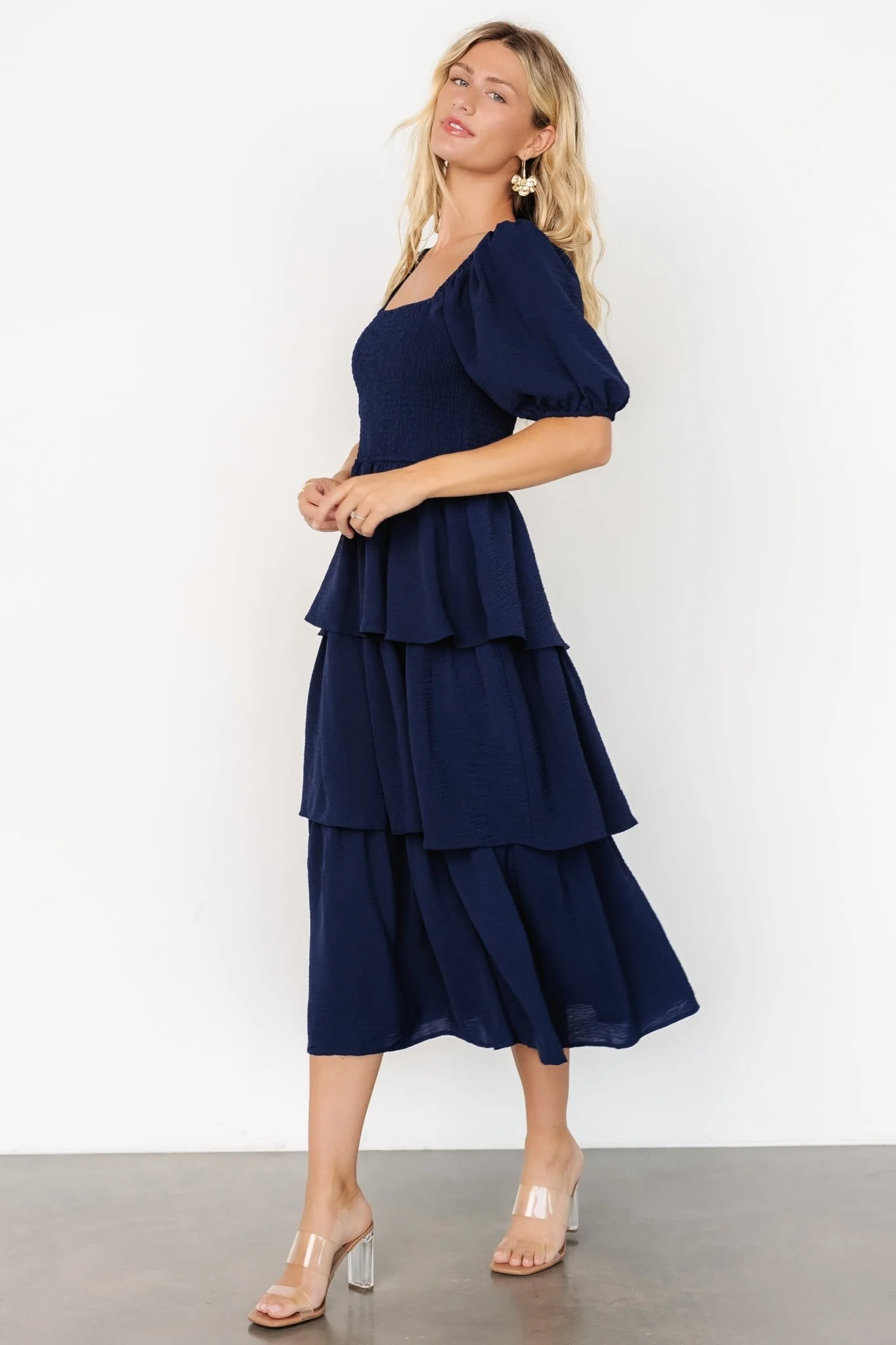 Ashbourne Tiered Dress | Midnight Blue