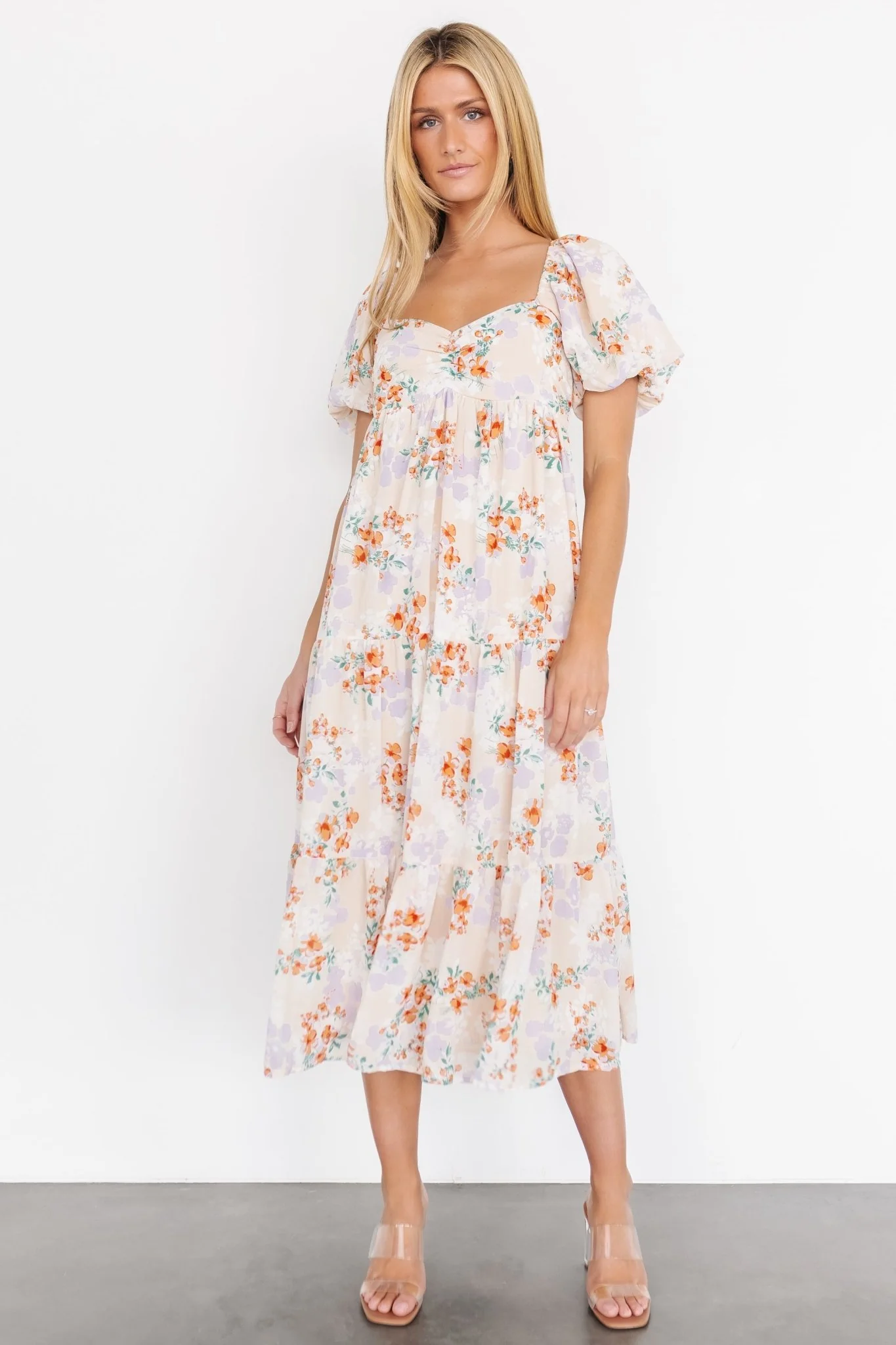 Molly Midi Dress | Cream Floral