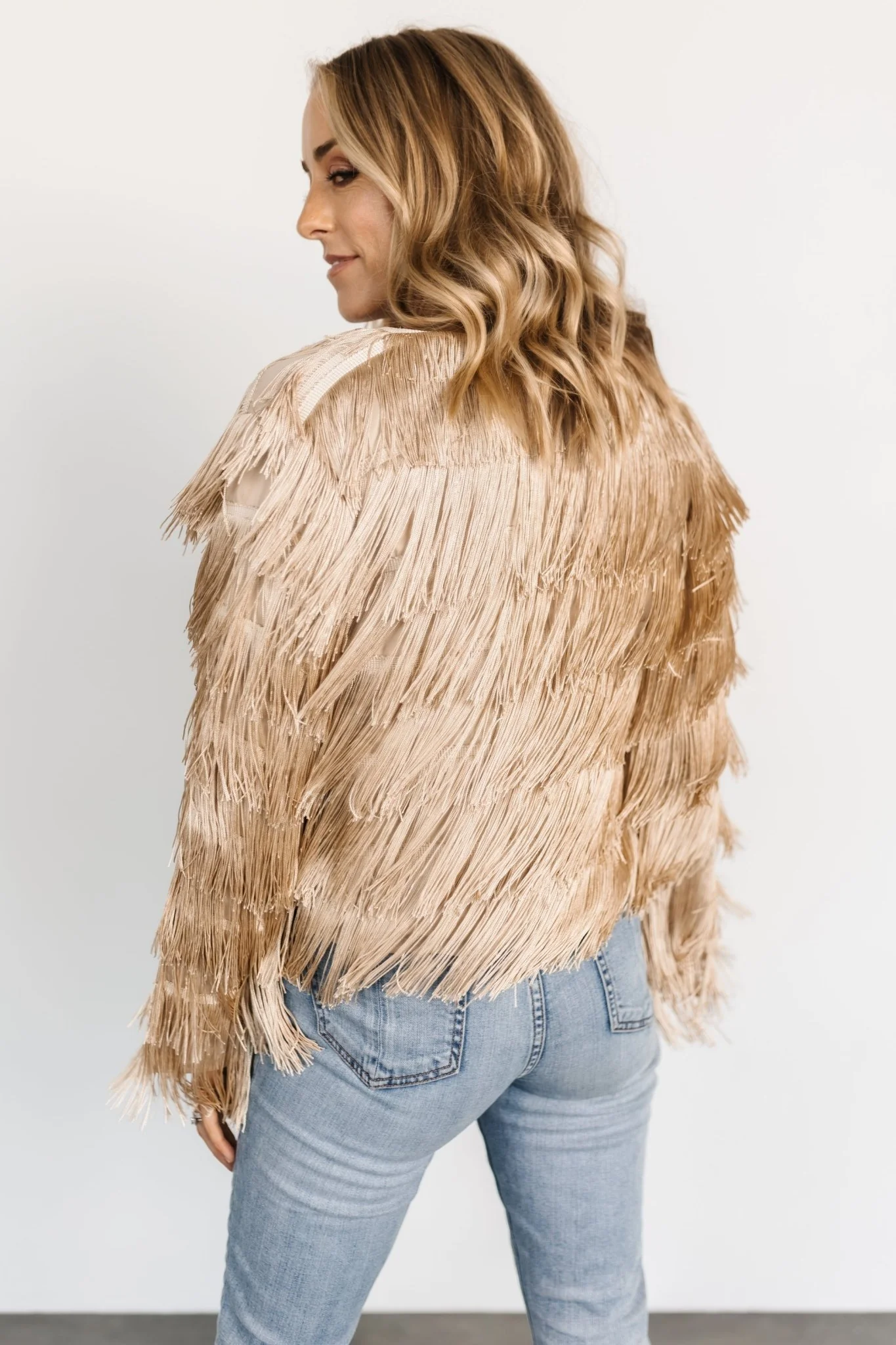 Sheridan Fringe Jacket | Champagne