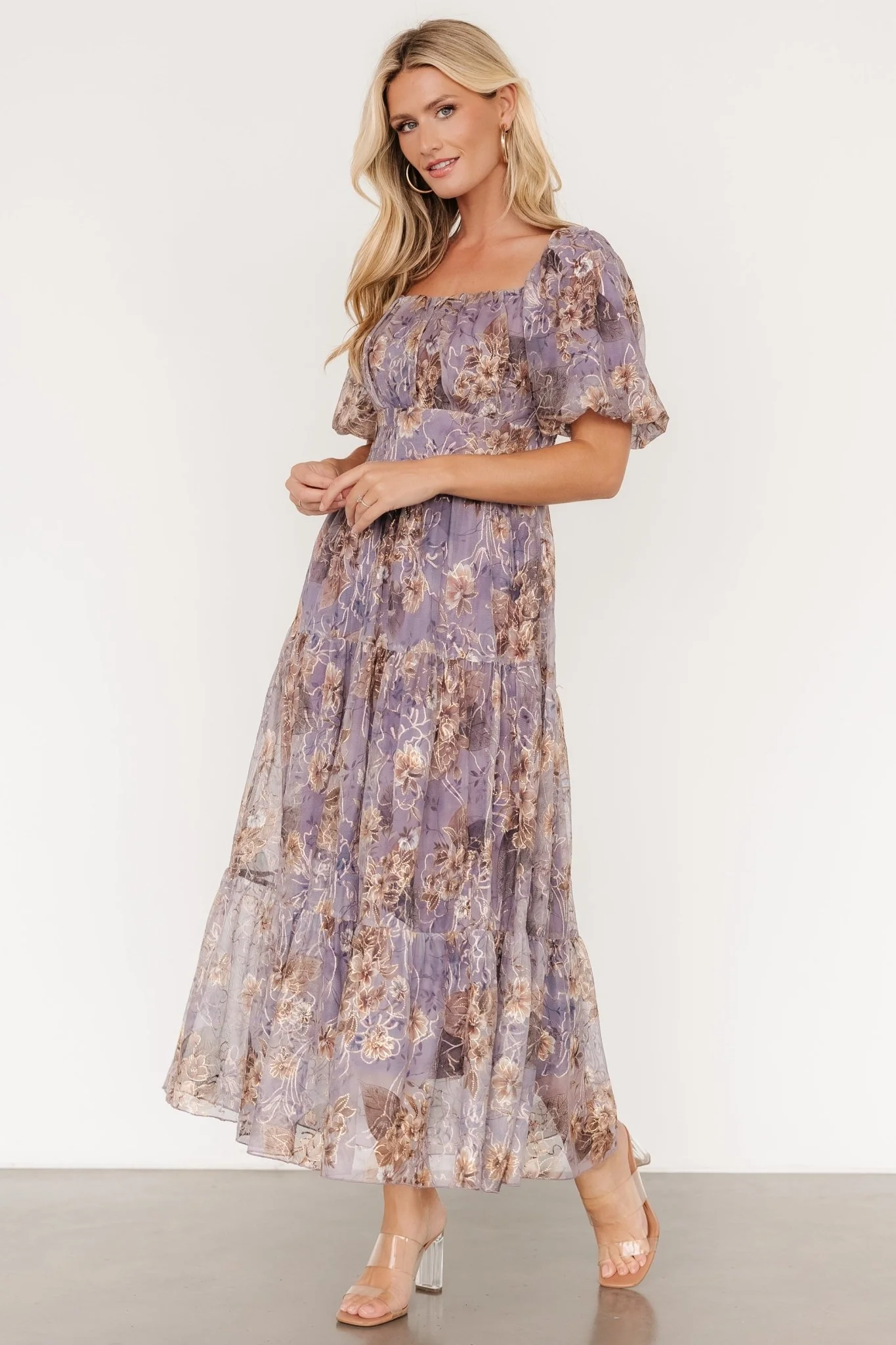 Annabeth Midi Dress | Lavender Floral