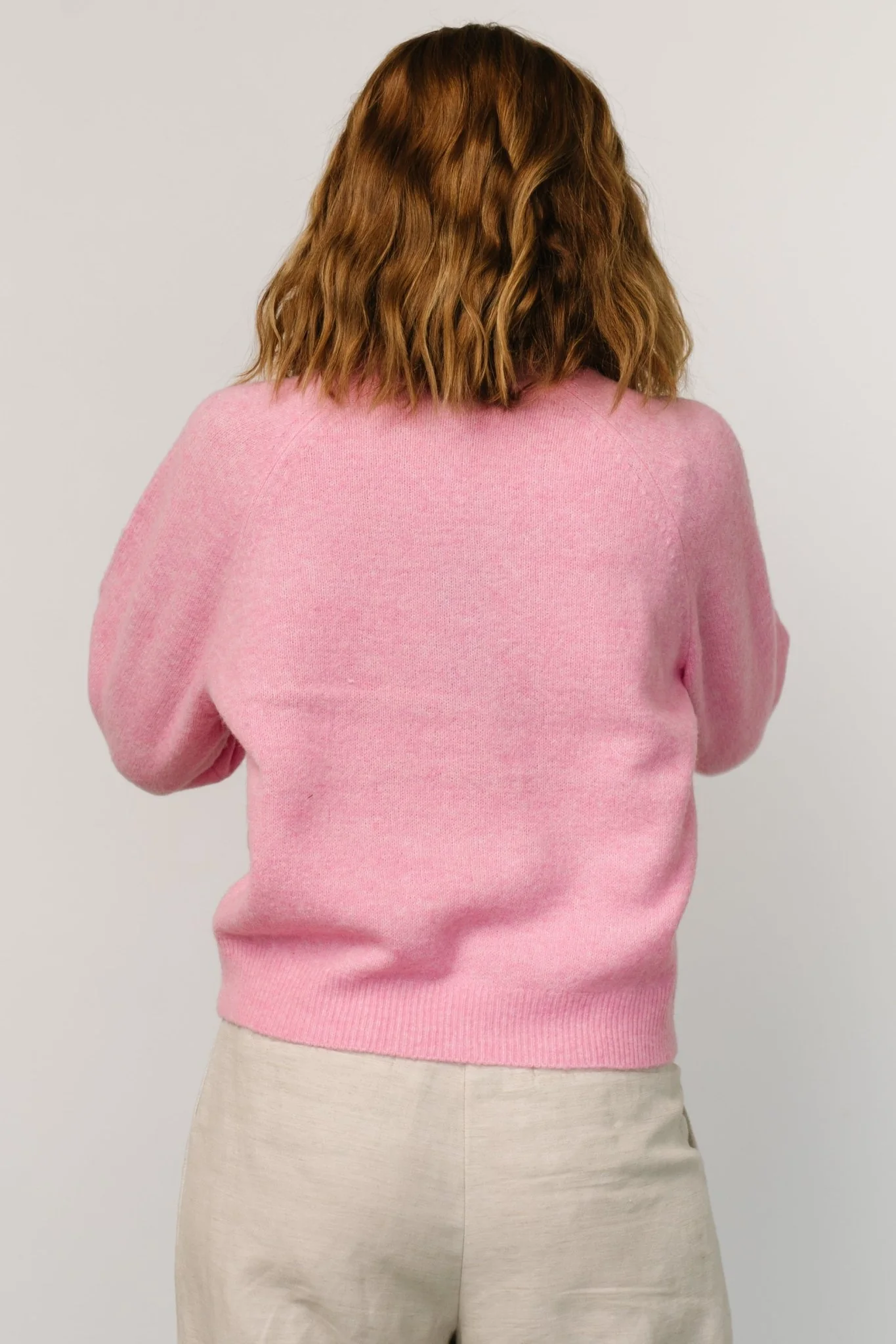 Bronson Mock Neck Sweater | Pink
