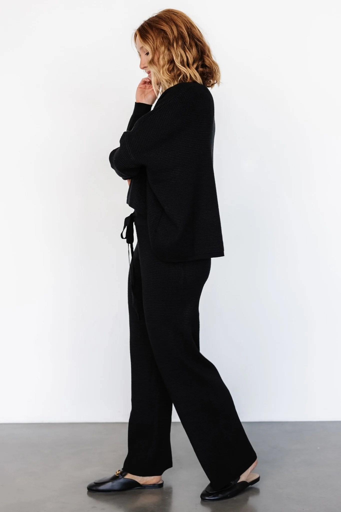 Owen Waffle Pants | Black