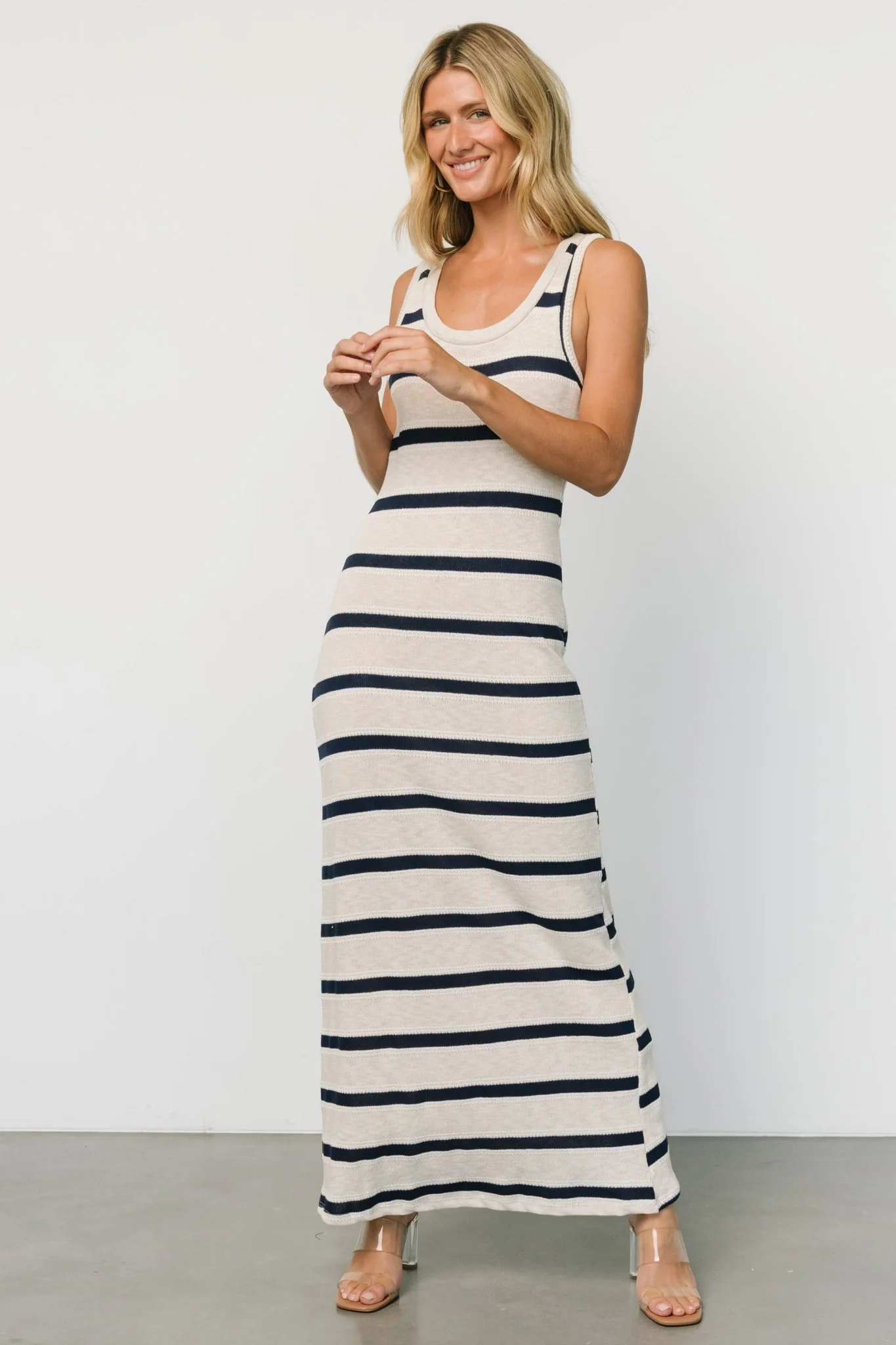 Palawan Striped Maxi Dress | Cream + Navy