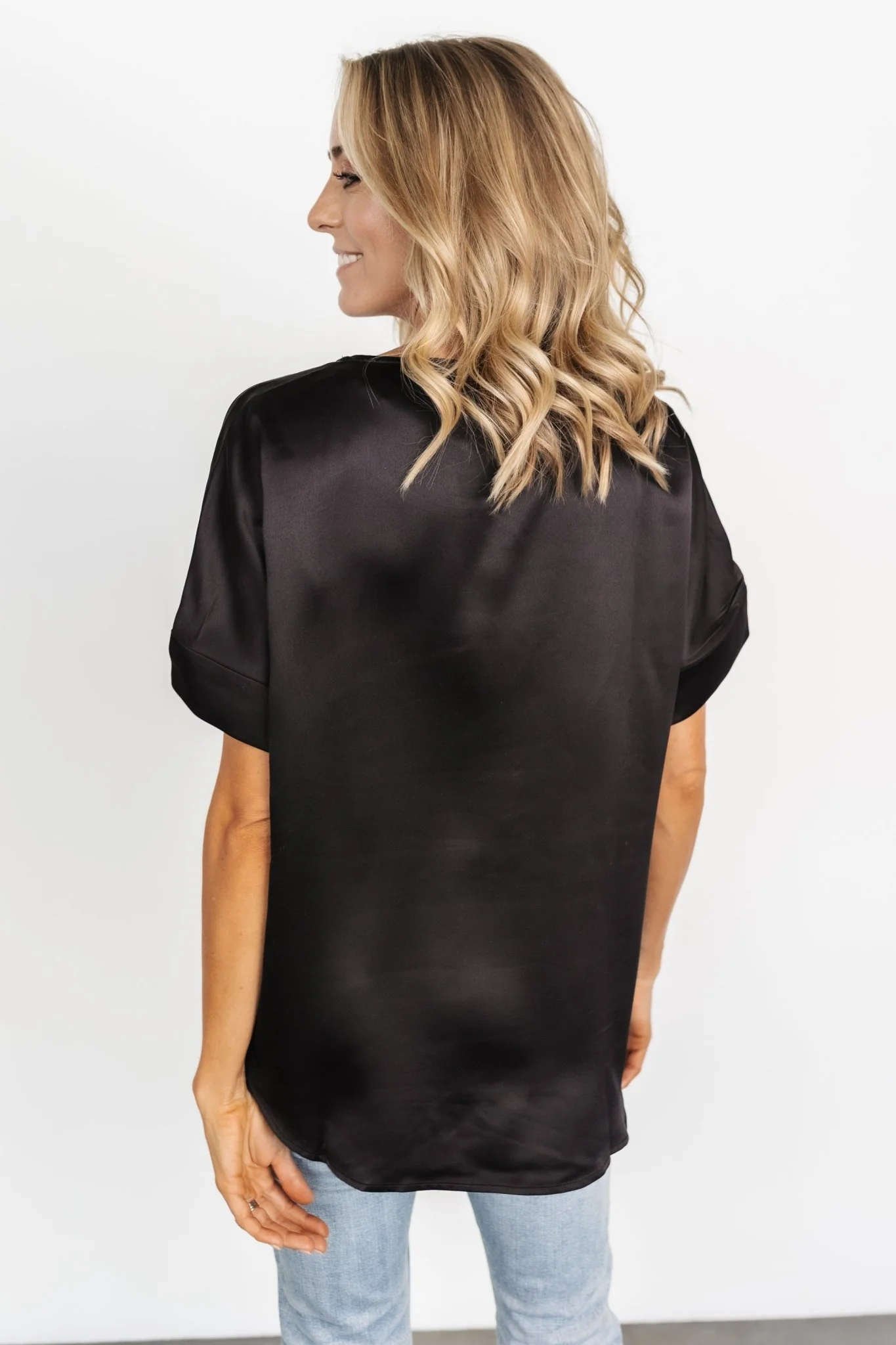 Rory Satin Top | Black