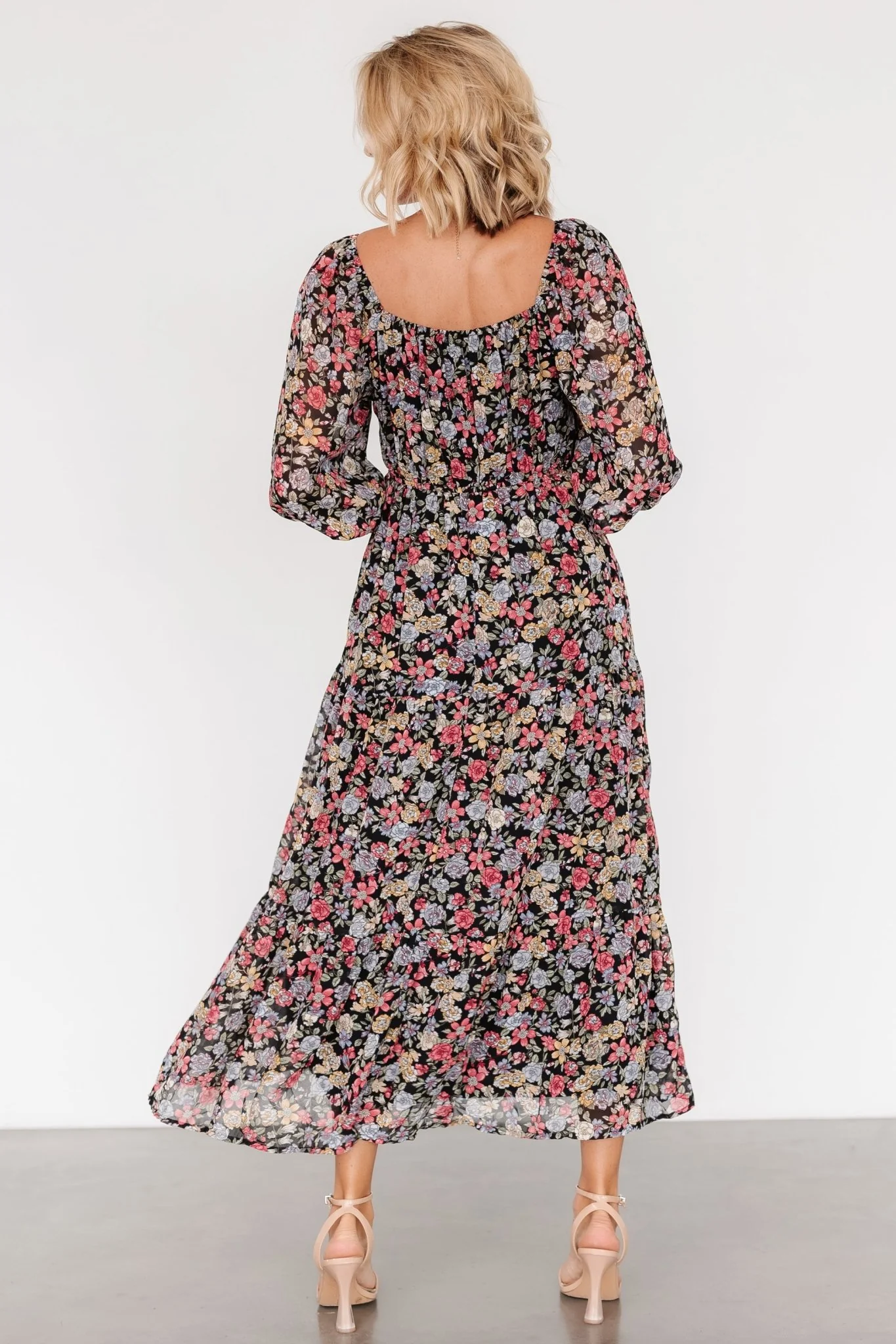 Nevaeh Bubble Sleeve Dress | Multi Floral