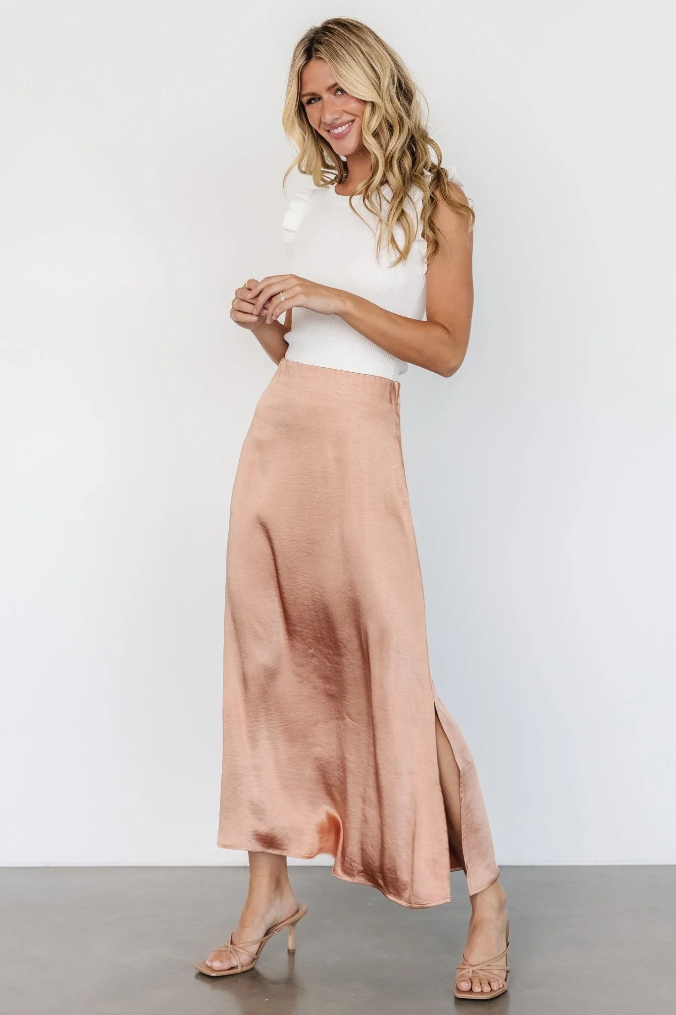 Dominga Satin Skirt | Light Copper