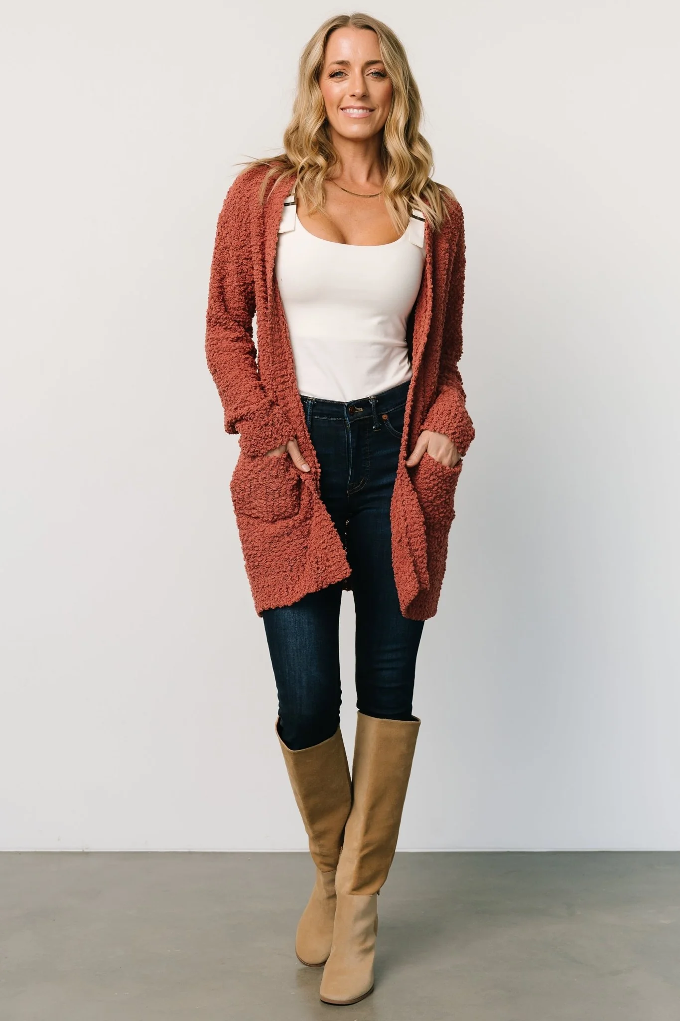 Oxford Pocket Cardigan | Rust