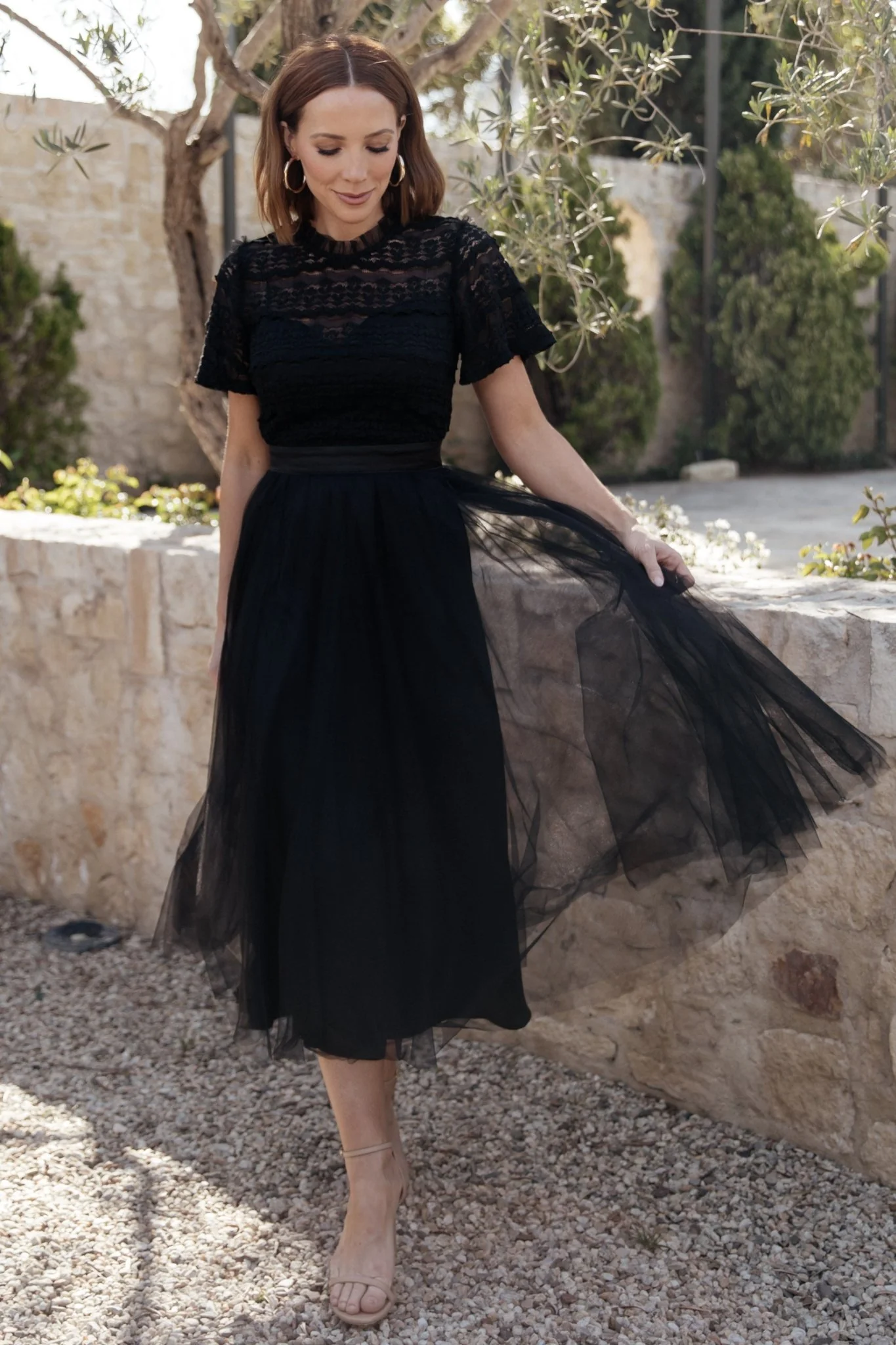 Darcy Tulle Midi Dress | Black