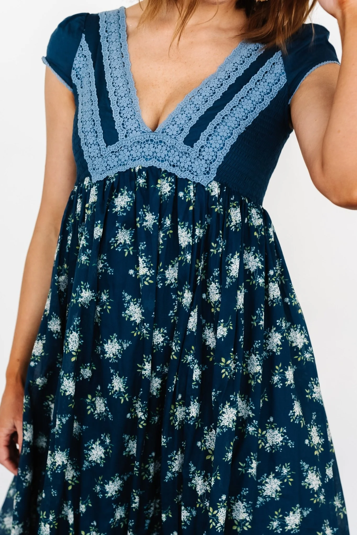 Lucille Maxi Dress | Dark Blue Floral