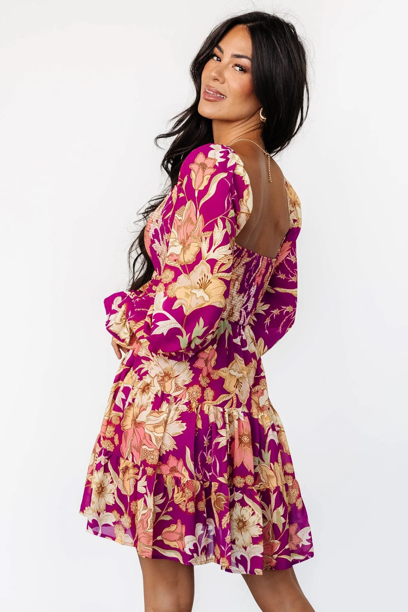 Rubi Short Dress | Magenta Multi Floral