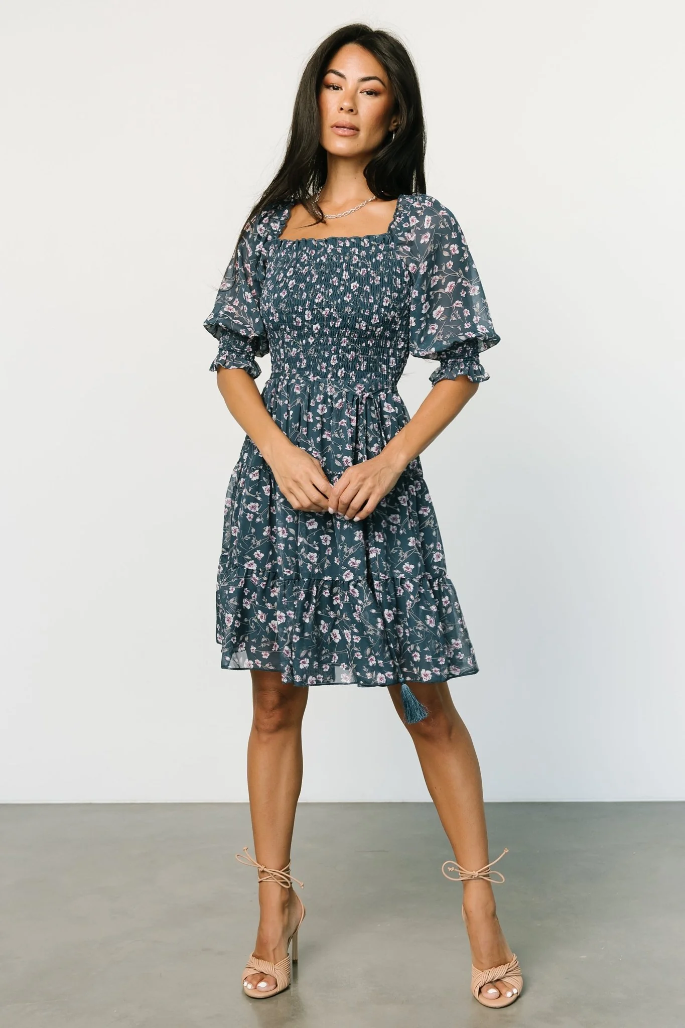 Azlyn Smocked Short Dress | Blue Multi