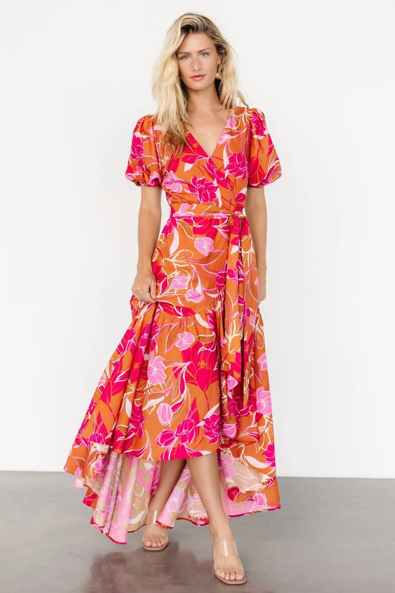 Lori Maxi Dress | Orange + Pink Floral