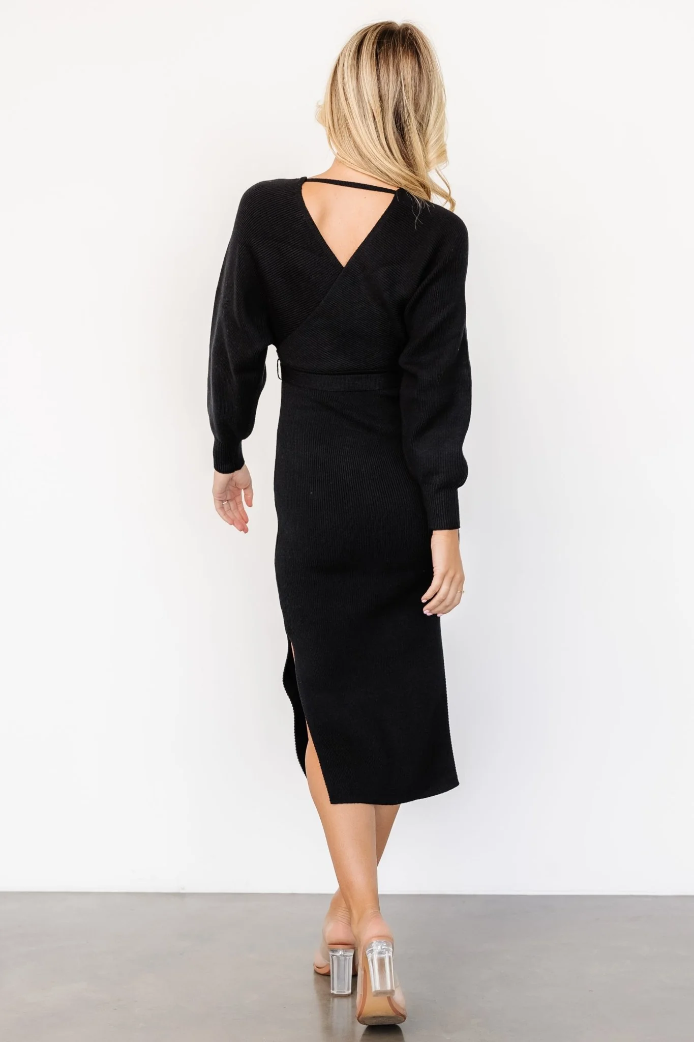 Sammi Faux Wrap Dress | Black