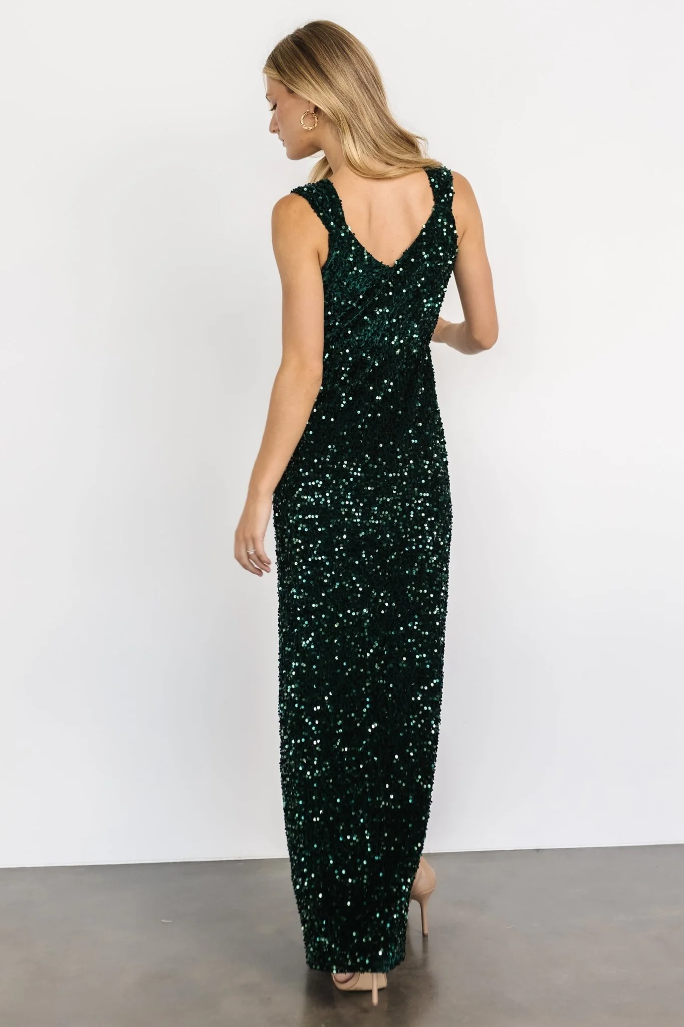 Marilyn Sequin Maxi Gown | Emerald