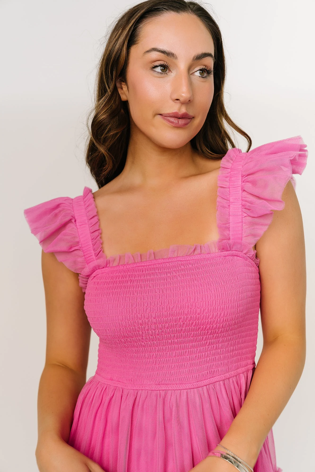 Mindi Tulle Midi Dress | Pink