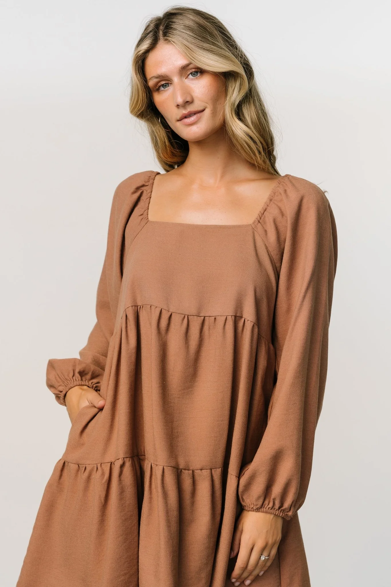 Selena Tiered Mini Dress | Dusty Mauve