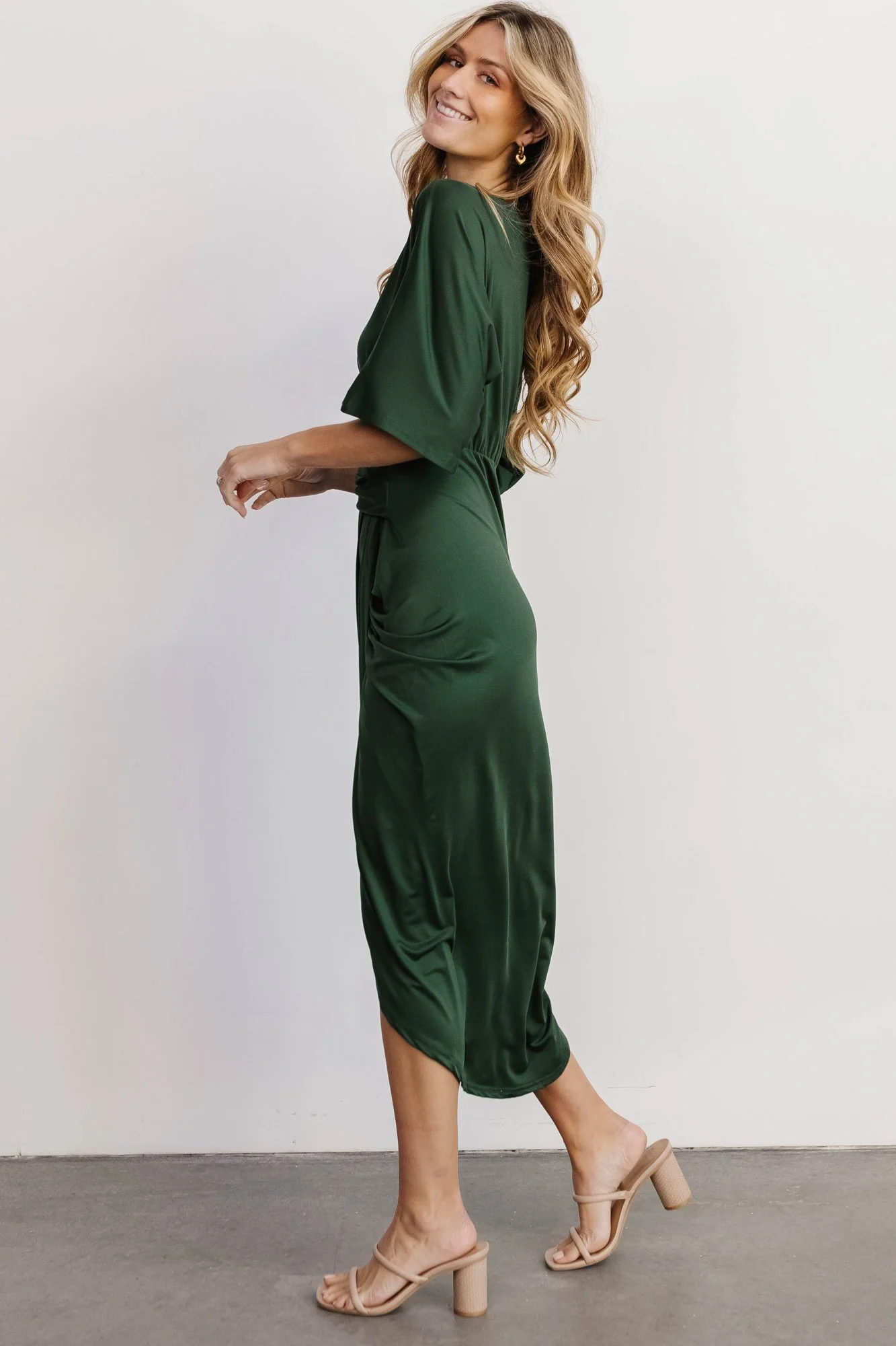 Solana Ruched Dress | Hunter Green