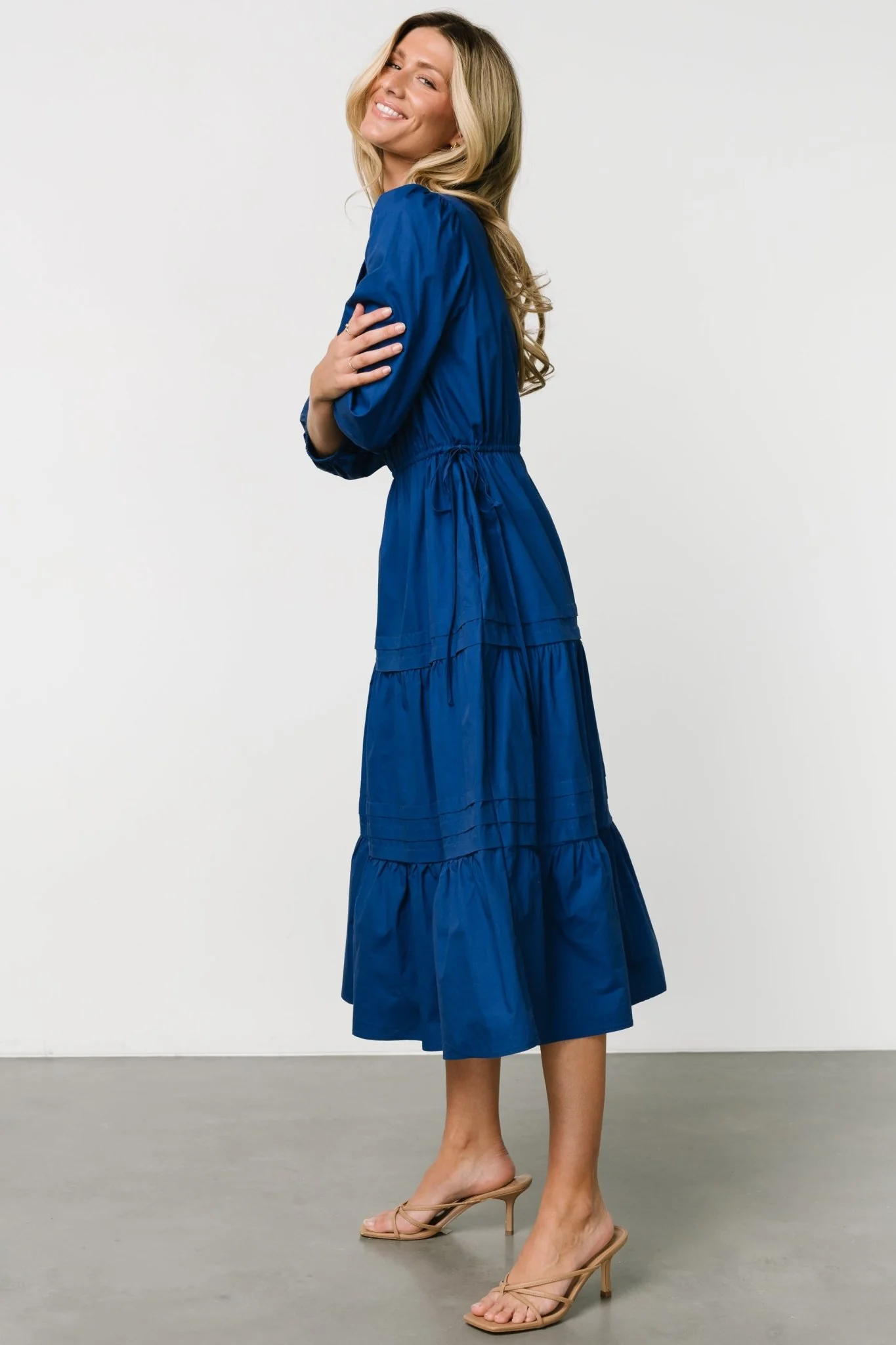 Santa Fe Poplin Midi Dress | Cobalt