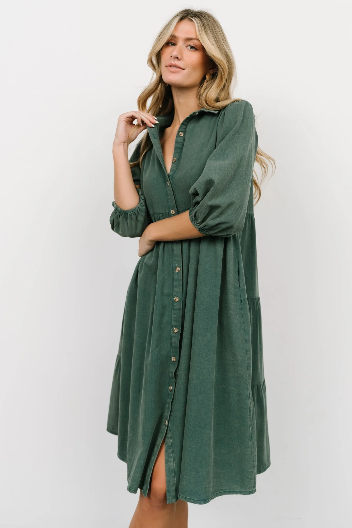 Sari Babydoll Dress | Green