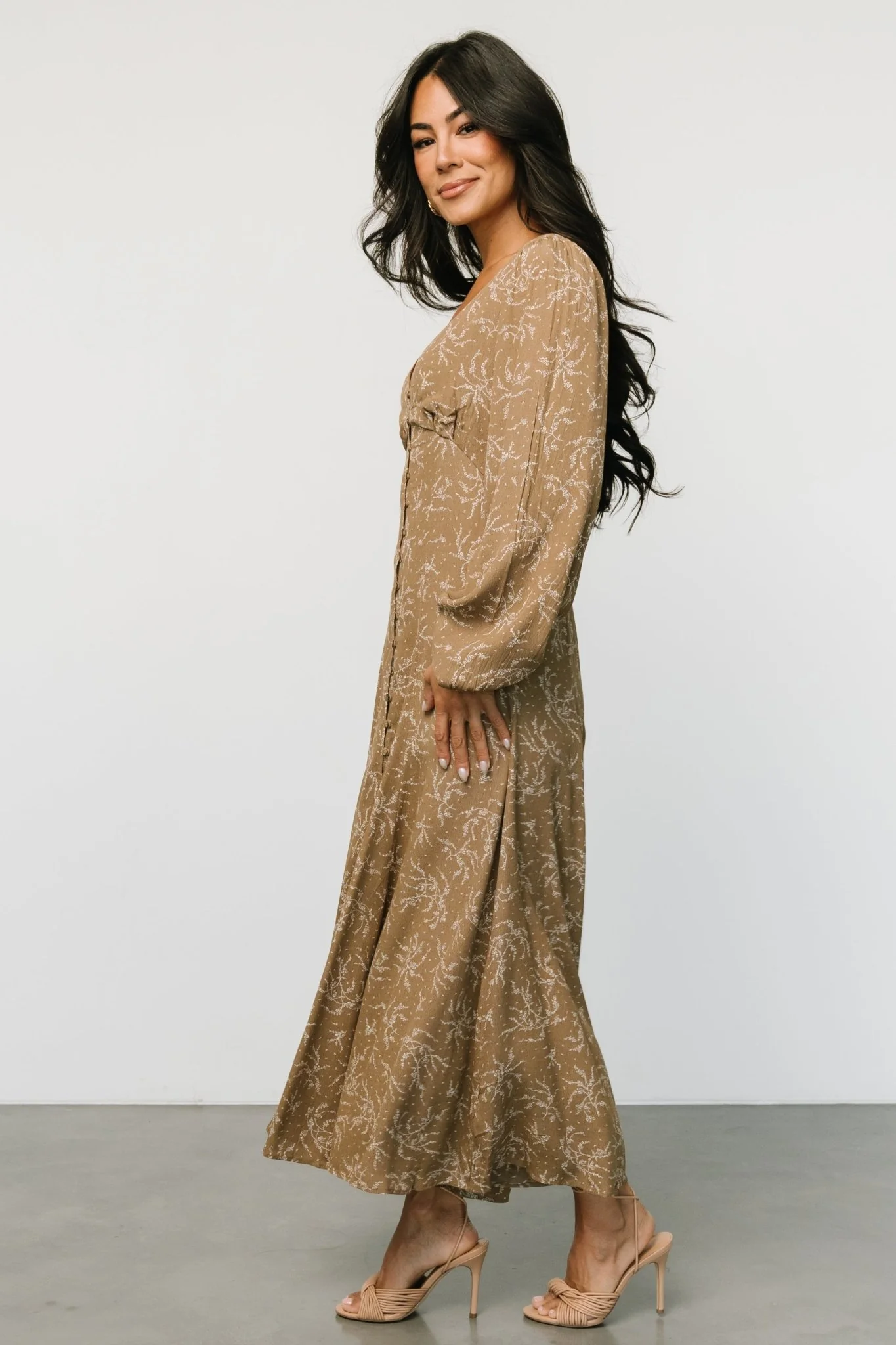 Claudine Maxi Dress | Dusty Brown Print