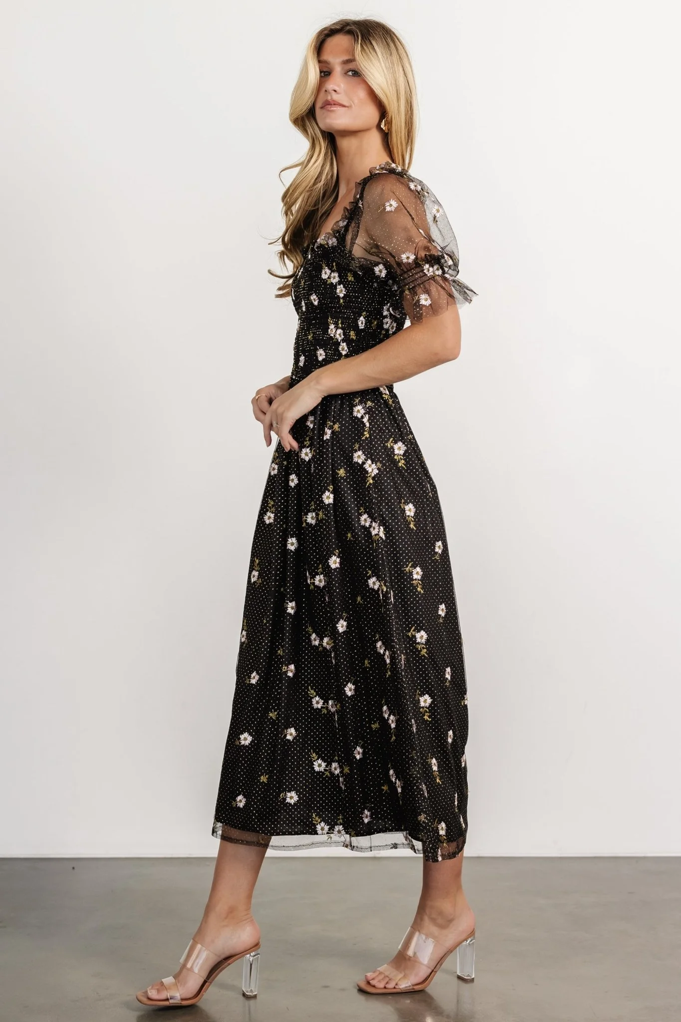 Emilia Embroidered Dress | Black