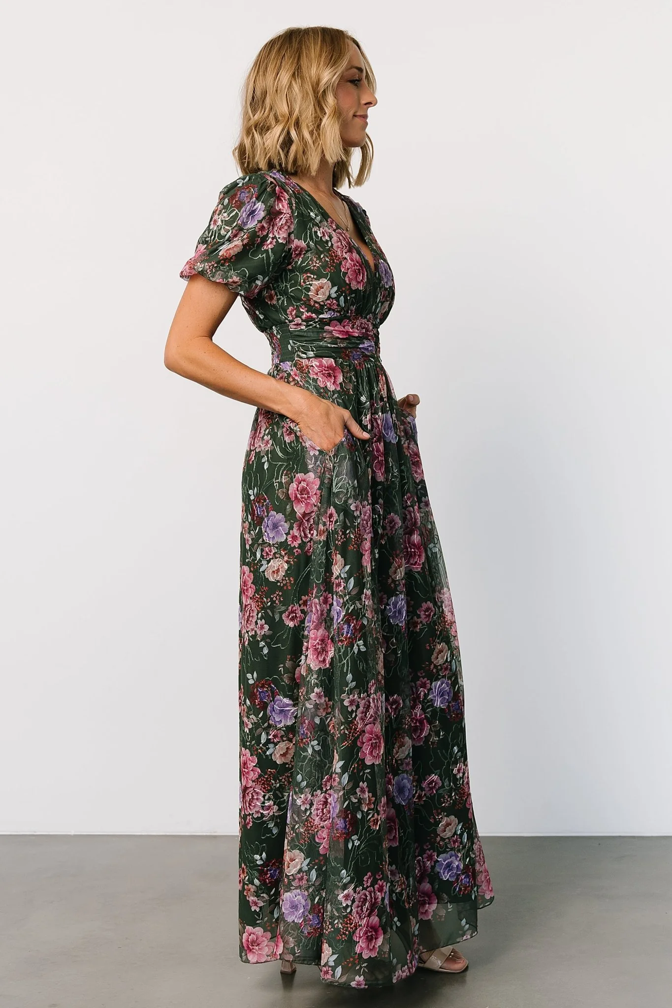 Ardley Maxi Dress | Green + Pink Floral
