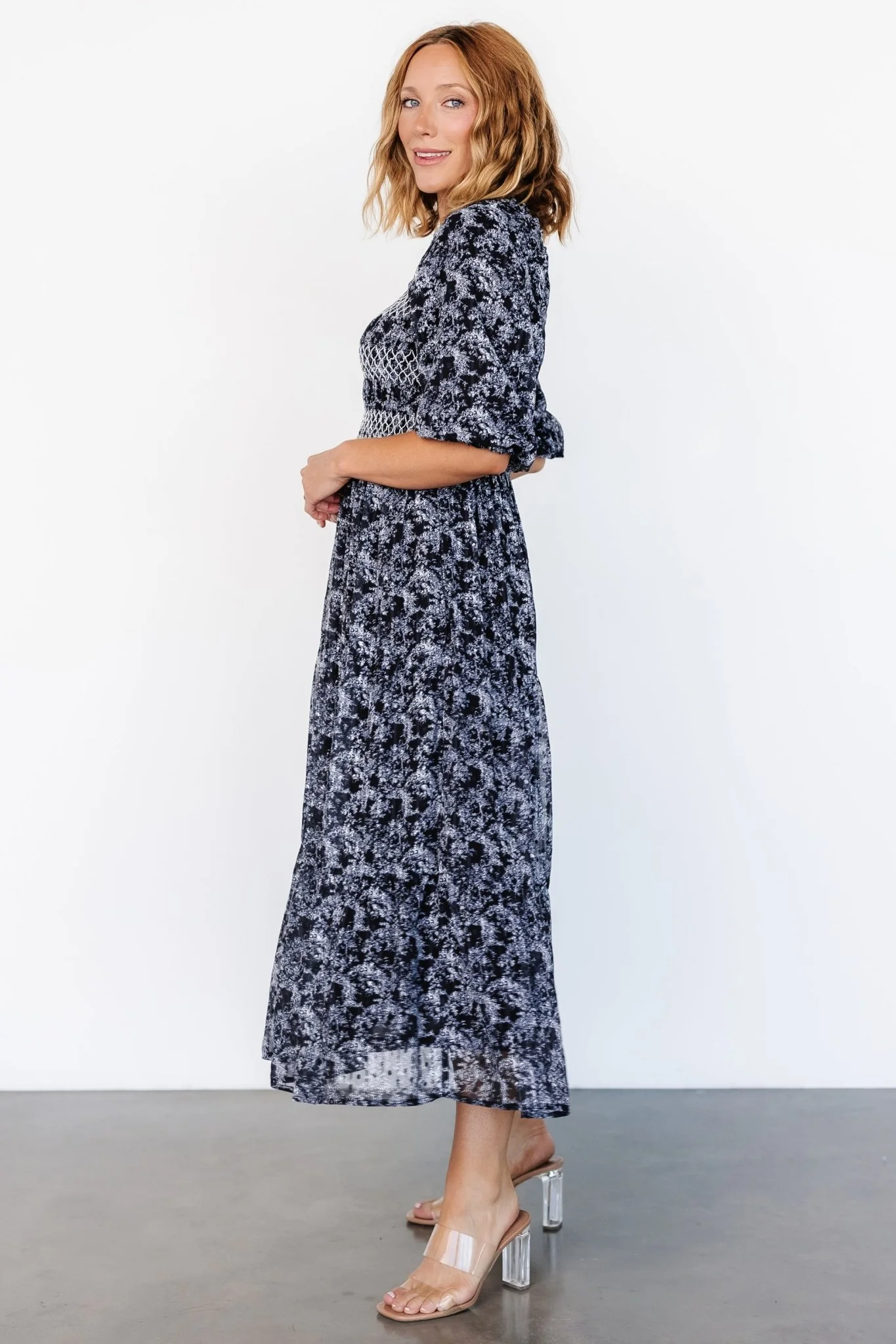 Tulsa Smocked Dress | Black + White