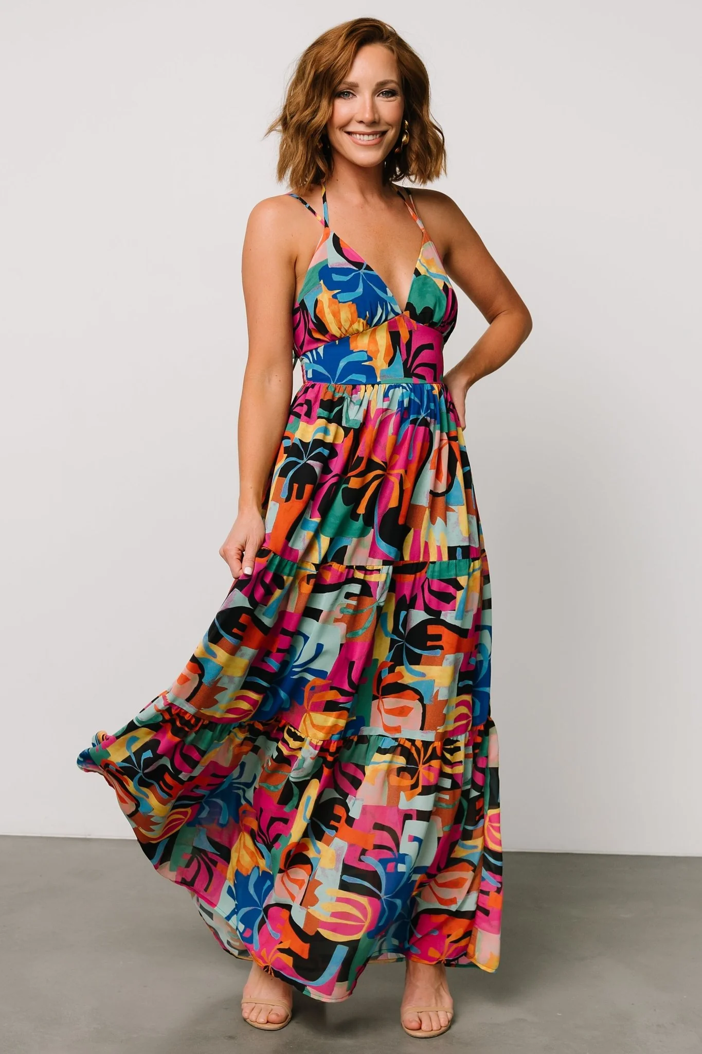 Crystal Maxi Dress | Black Multi Print