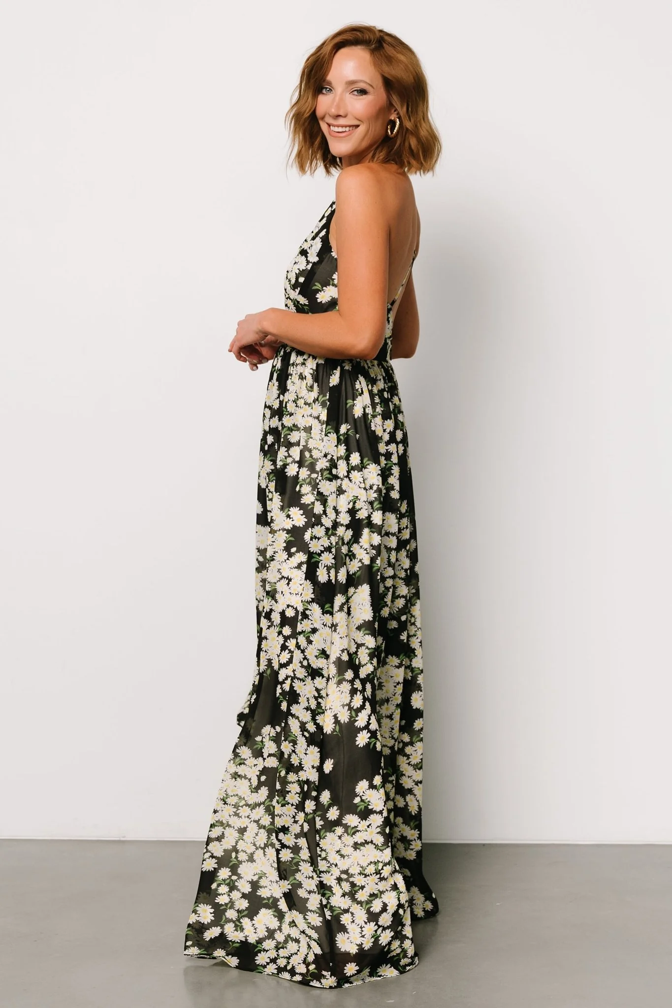Brylee Maxi Dress | Black Flower Print