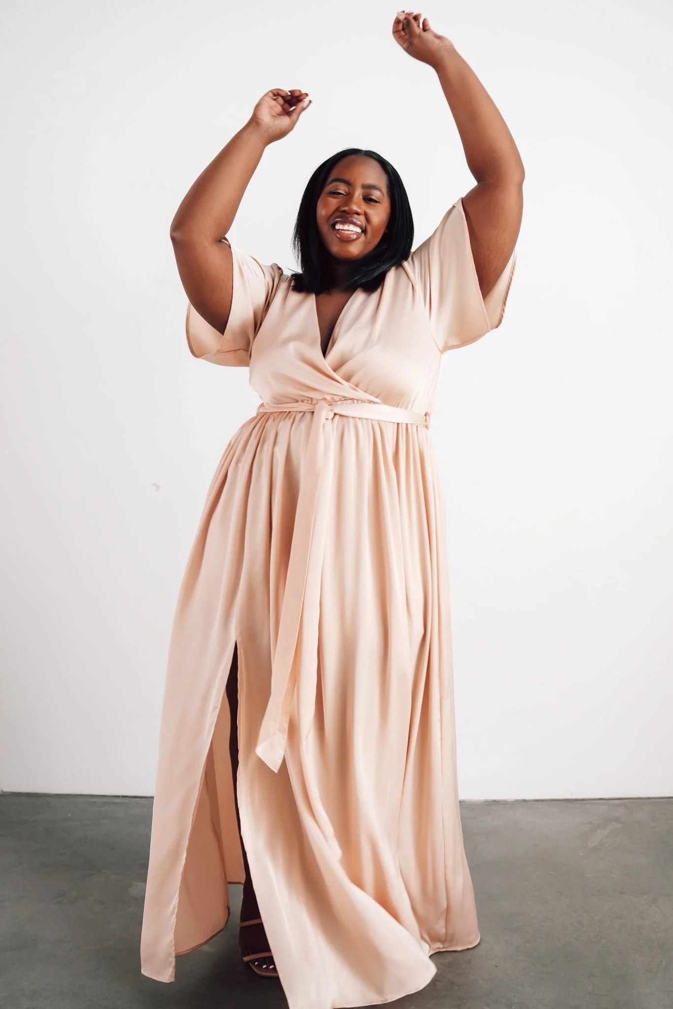 Sicily Satin Maxi Dress | Natural