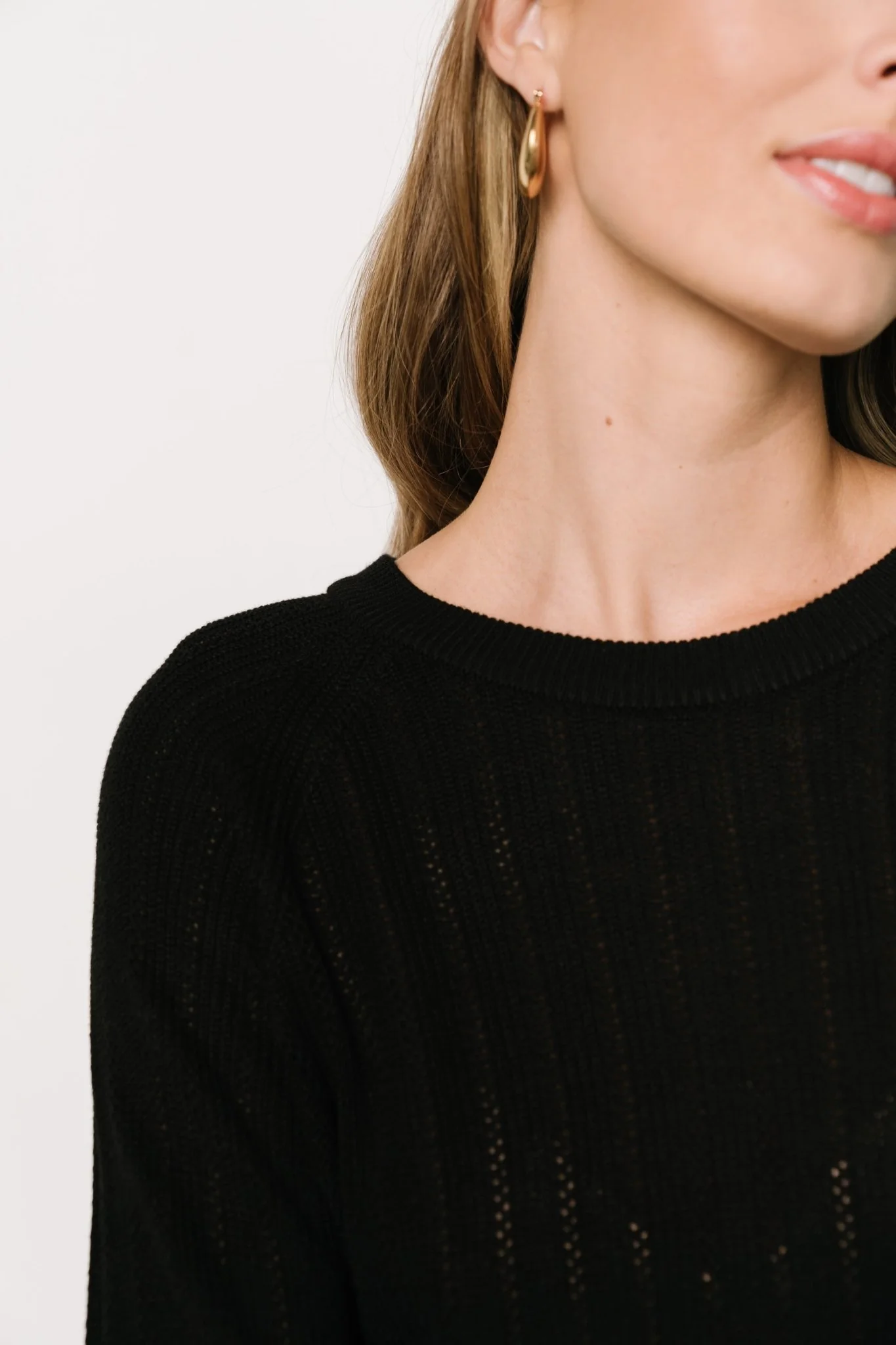 Alix Knit Sweater Top | Black