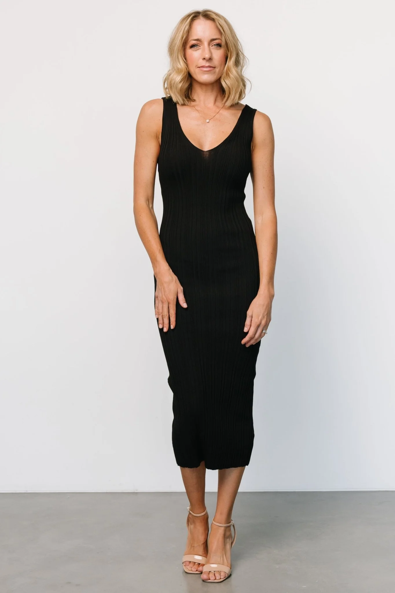 Napa V Neck Tank Dress | Black