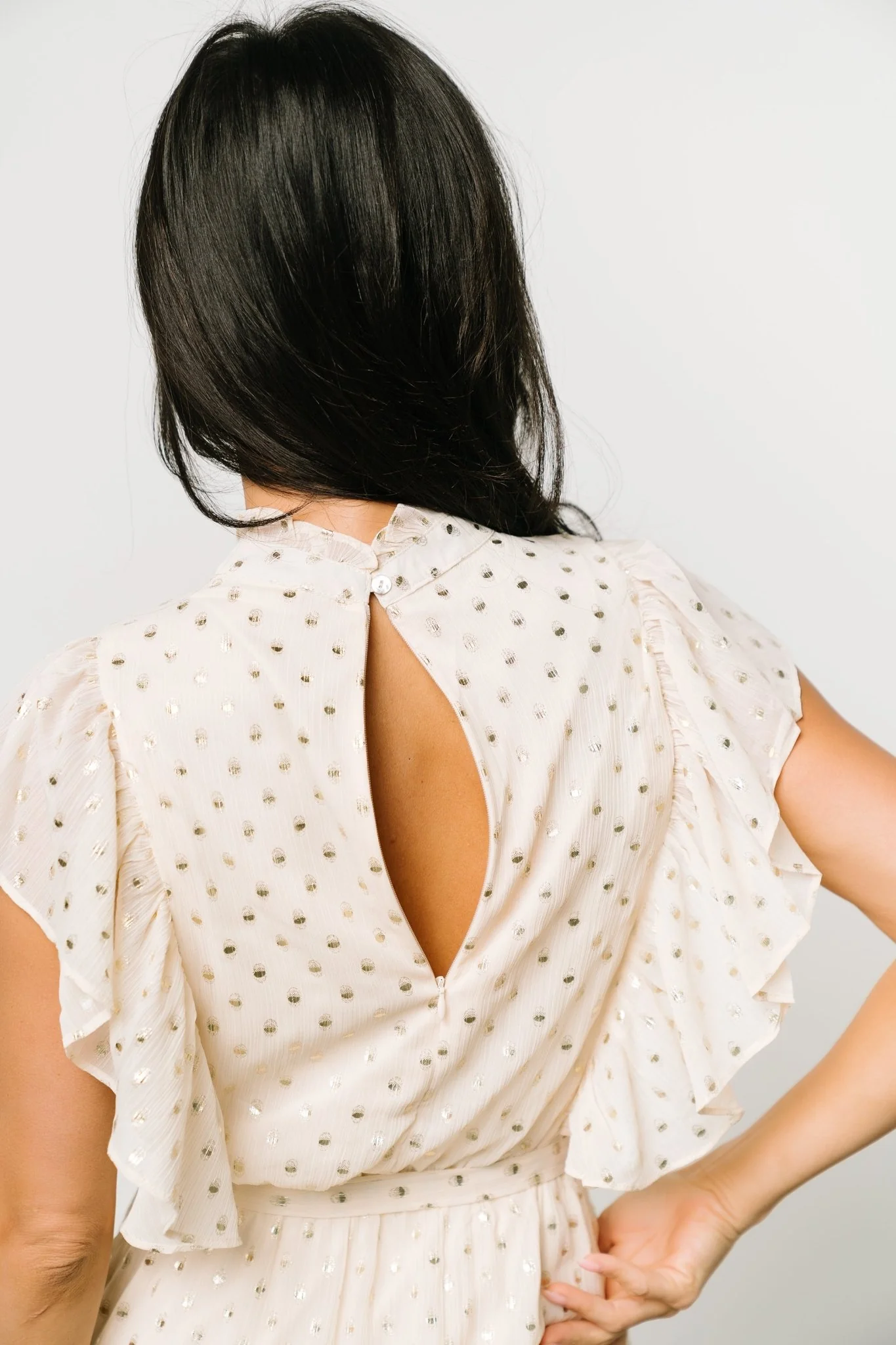 Jerika Midi Dress | Natural + Gold