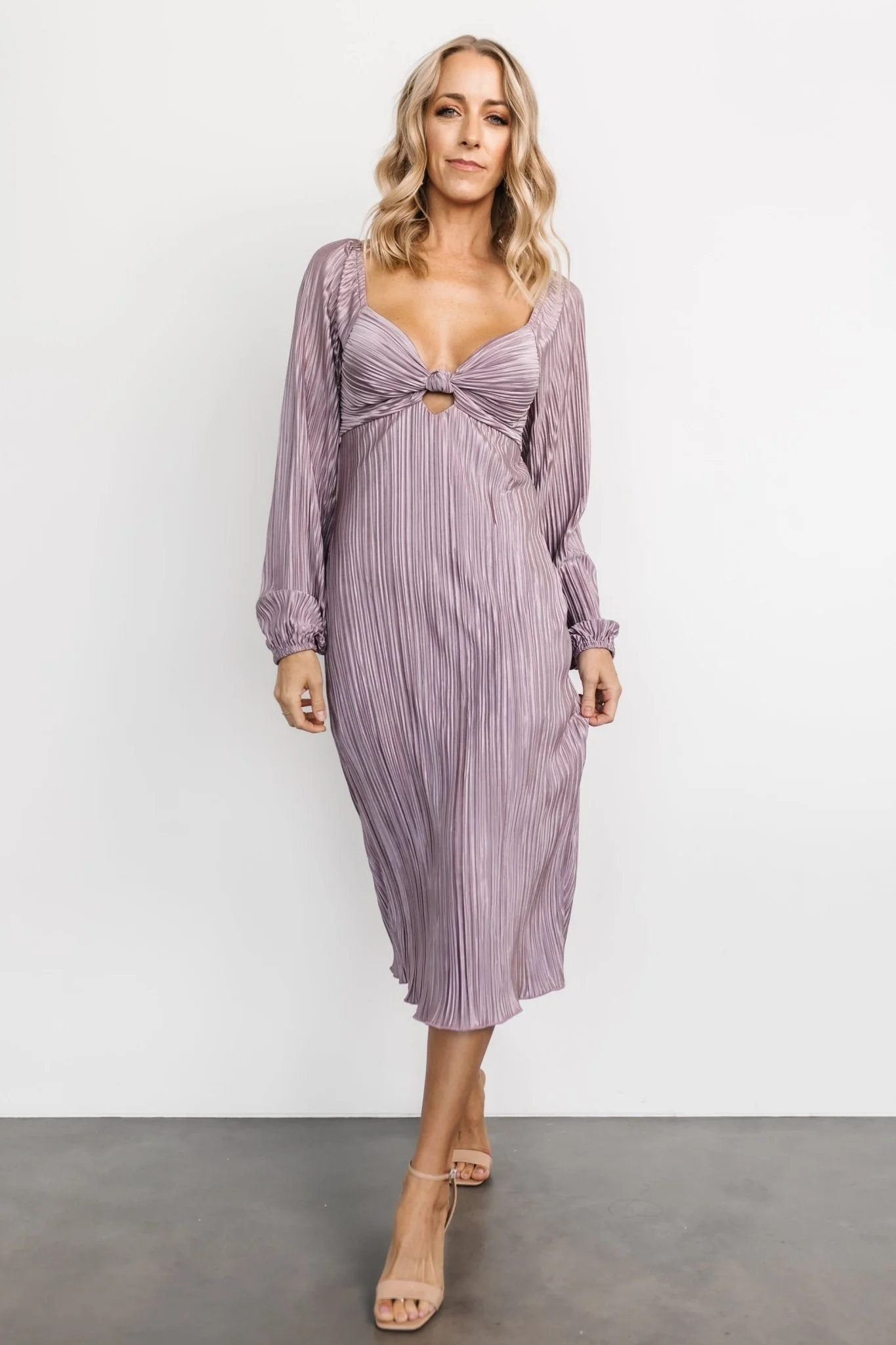 Amani Pleated Midi Dress | Lilac
