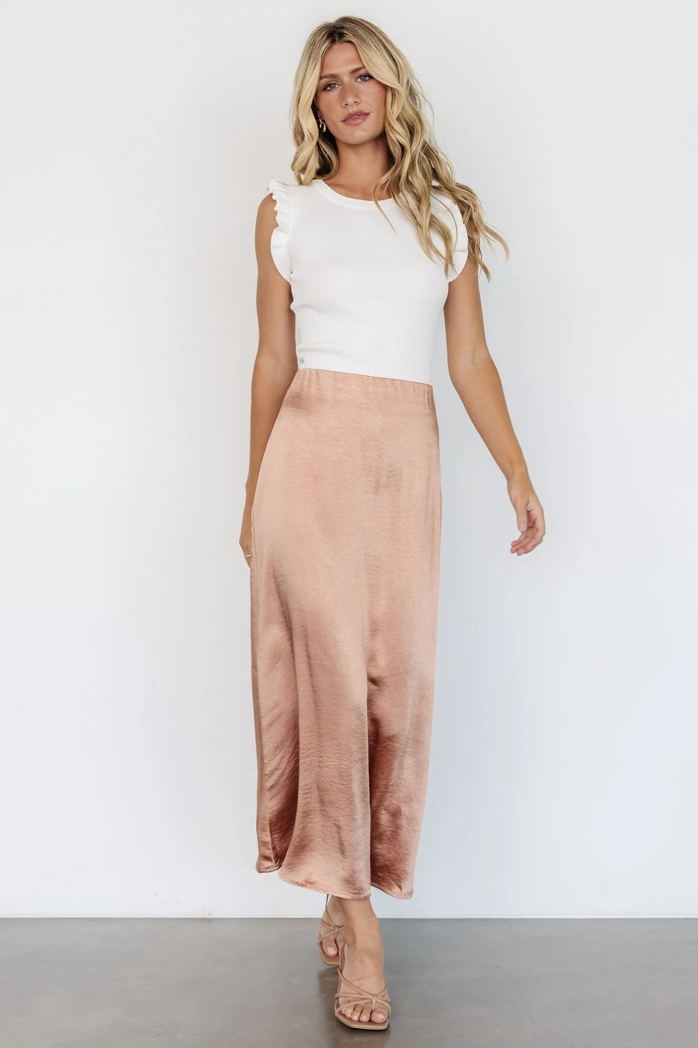 Dominga Satin Skirt | Light Copper