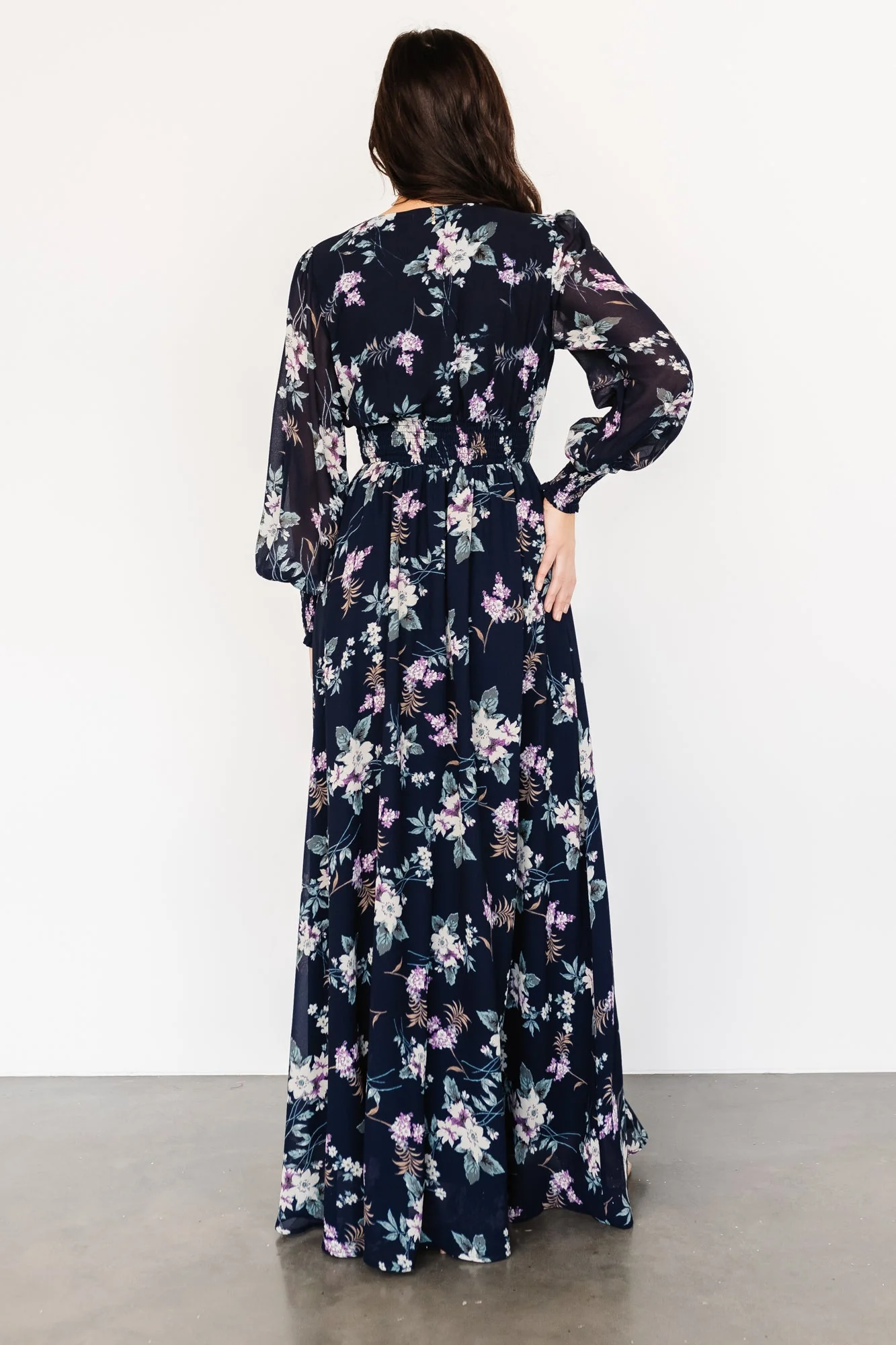 Olivia Maxi Dress | Navy Garden Floral