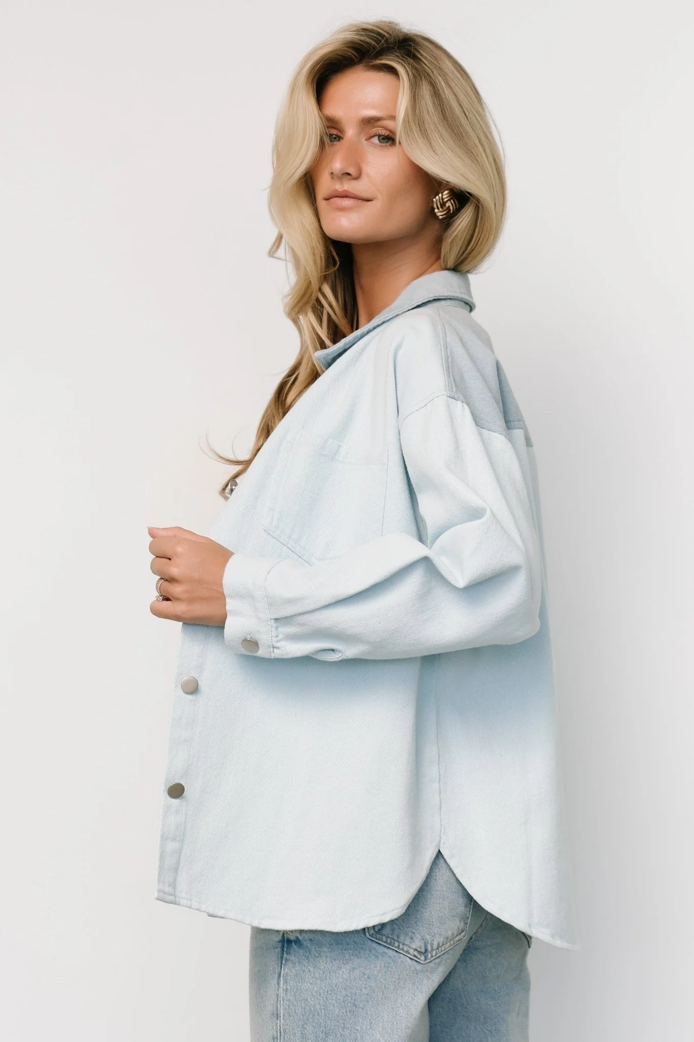 Rachel Two-Tone Shacket | Denim