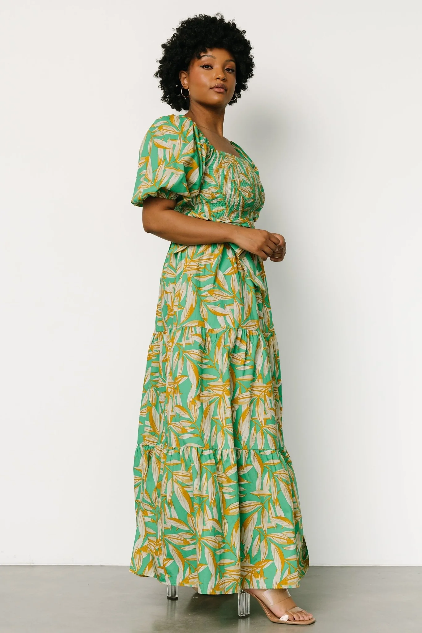 Forsythe Smocked Maxi Dress | Green Print