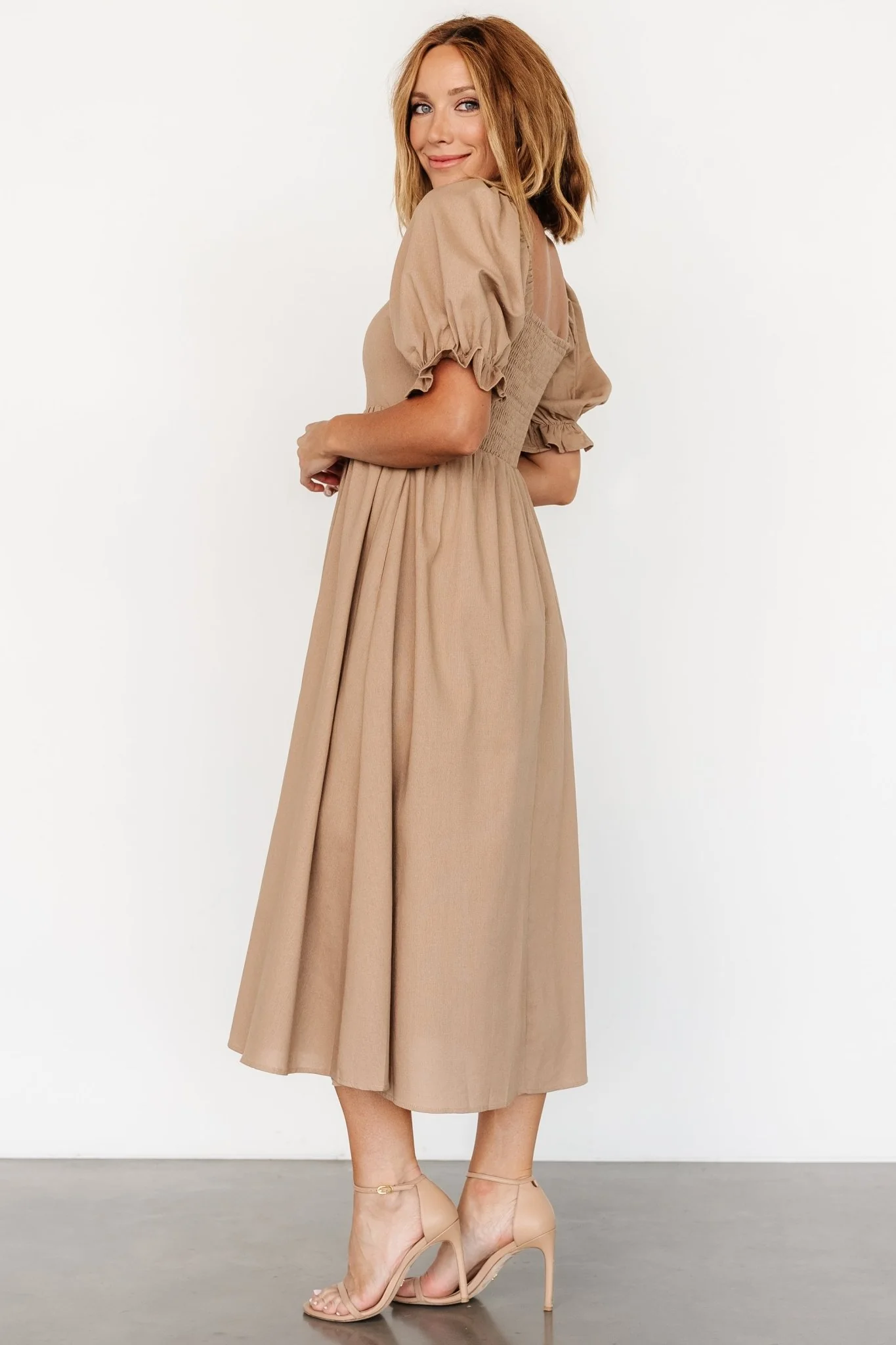 Britton Midi Dress | Tan