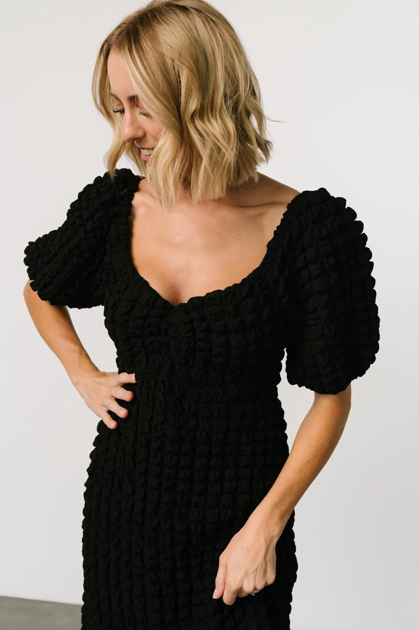 Therese Textured Dress | Black