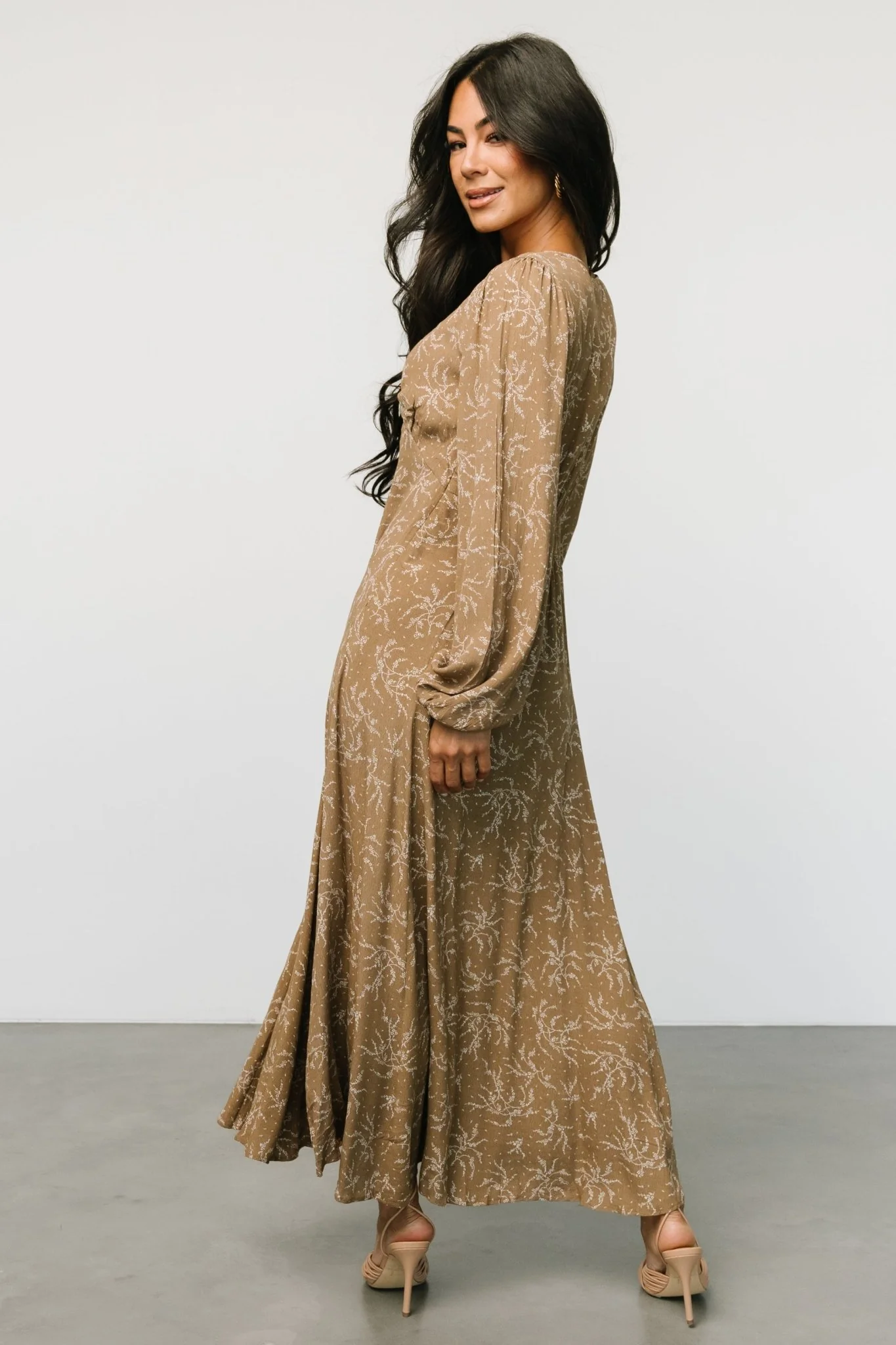 Claudine Maxi Dress | Dusty Brown Print