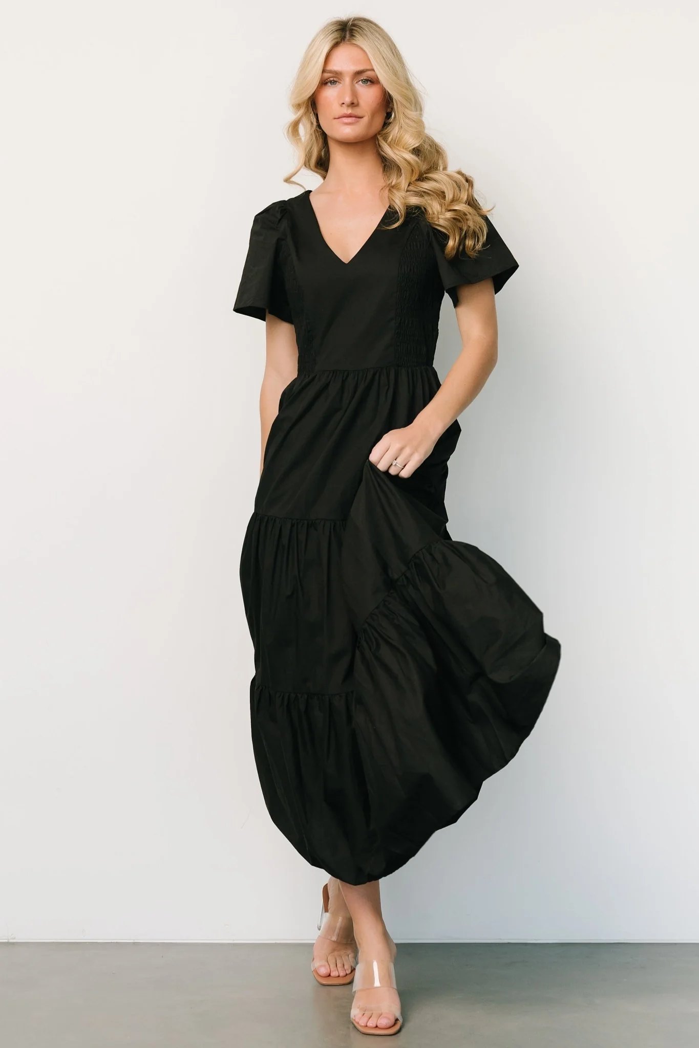 Johanne Poplin Dress | Black