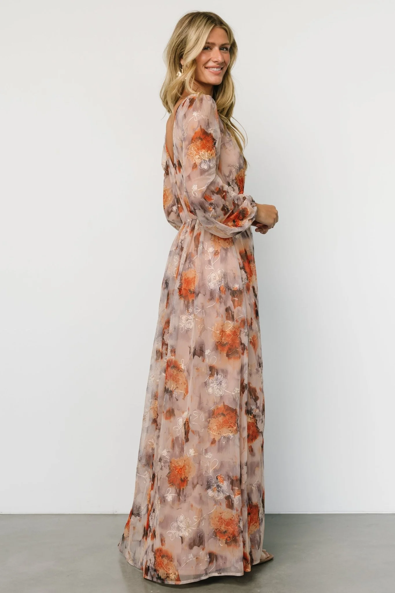 Helene Maxi Dress | Taupe Multi