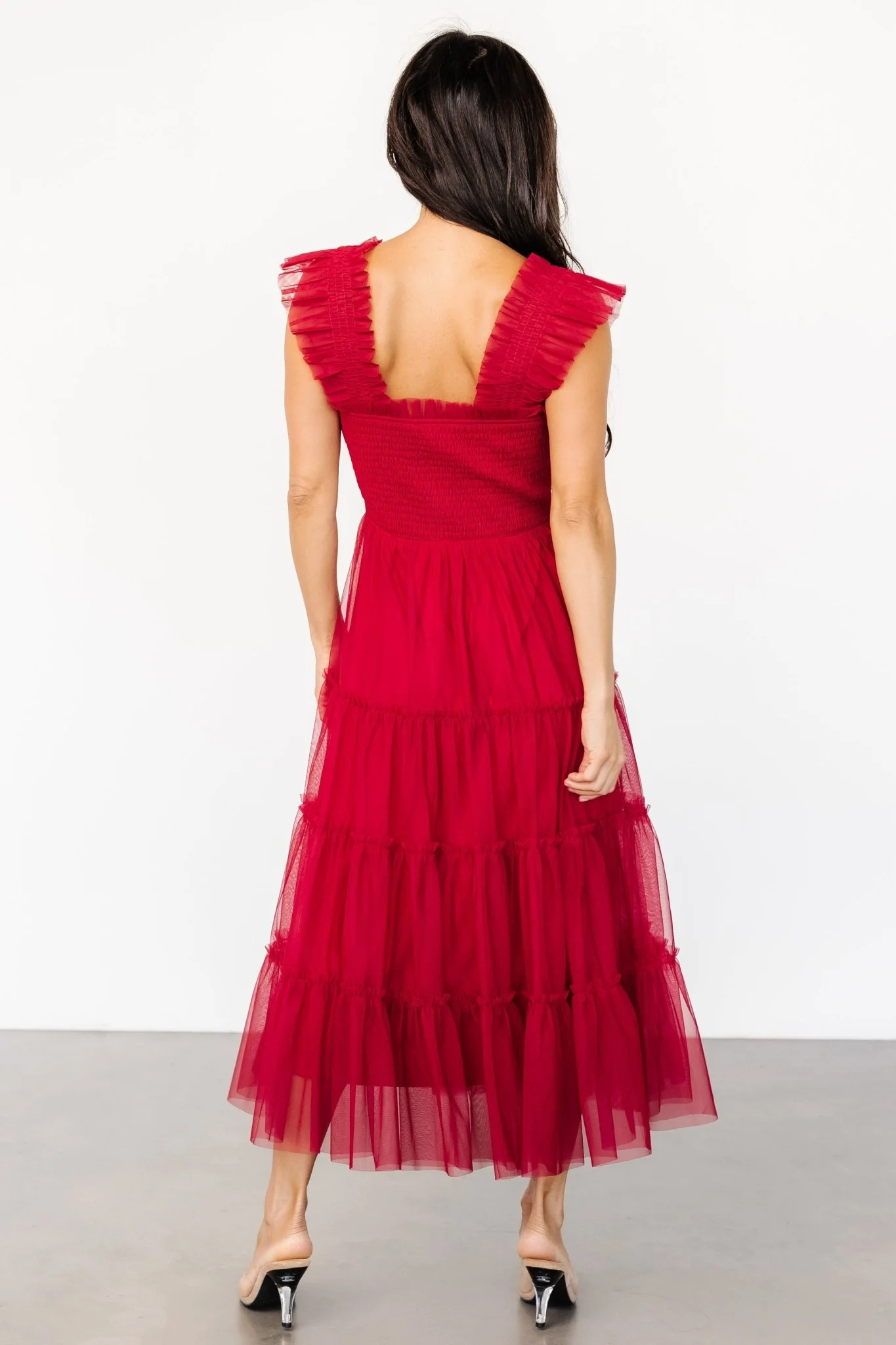 Emma Smocked Tulle Dress | Scarlet