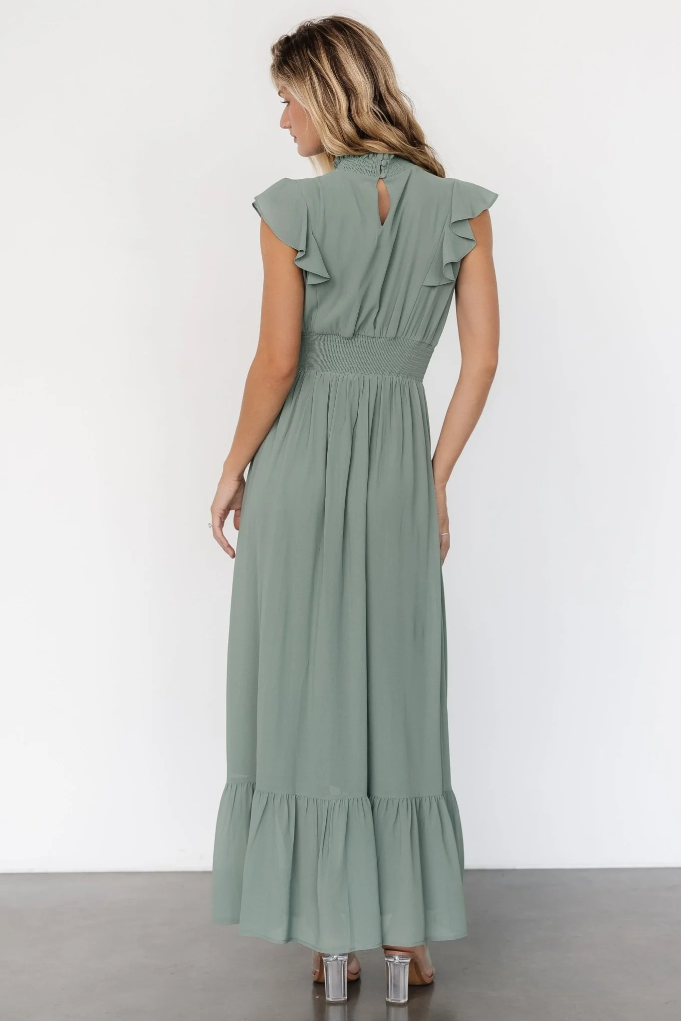 Kearny Ruffle Maxi Dress | Eucalyptus